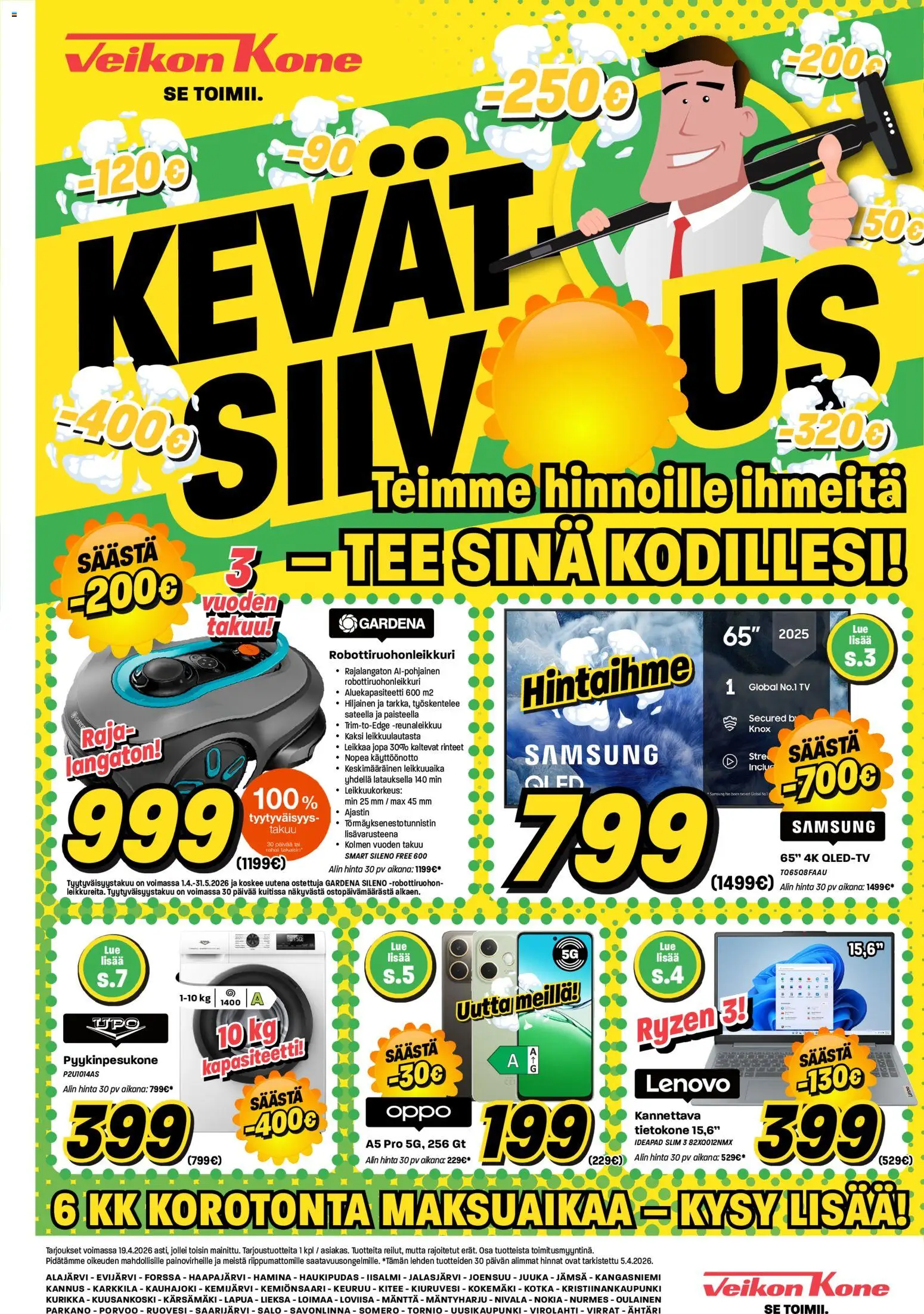 Kaupan Veikon Kone Veikon Kone tarjoukset esikatselu, voimassa 07/04/2026 - TV, Robottiruohonleikkuri, Tietokone, Tee