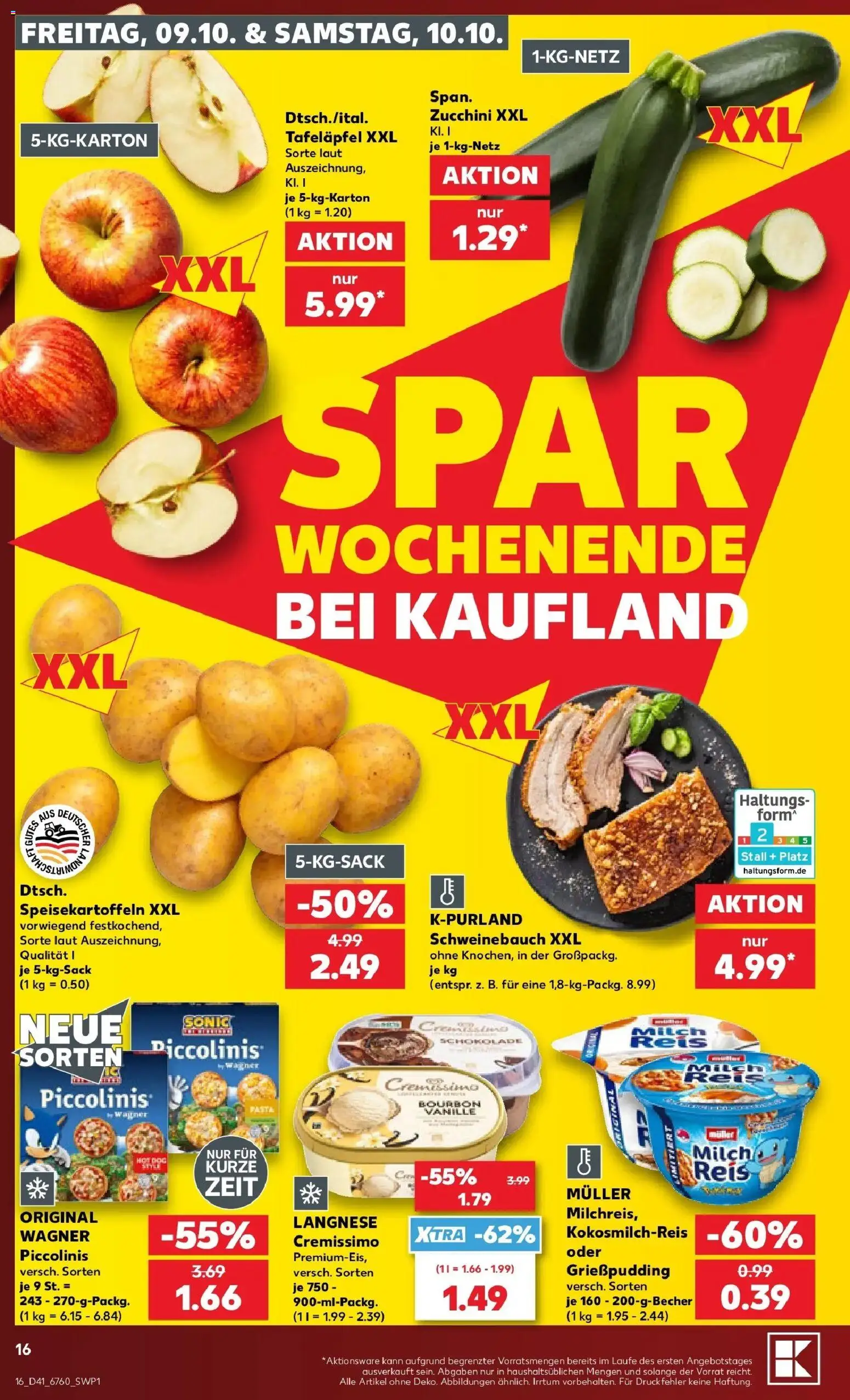 Vorschau von dem Prospekt des Geschäftes Kaufland, gültig ab dem 08.10.2026 - Schokolade, Zucchini, Milch, Reis, Schweinebauch, Vanille, Bourbon, Cremissimo