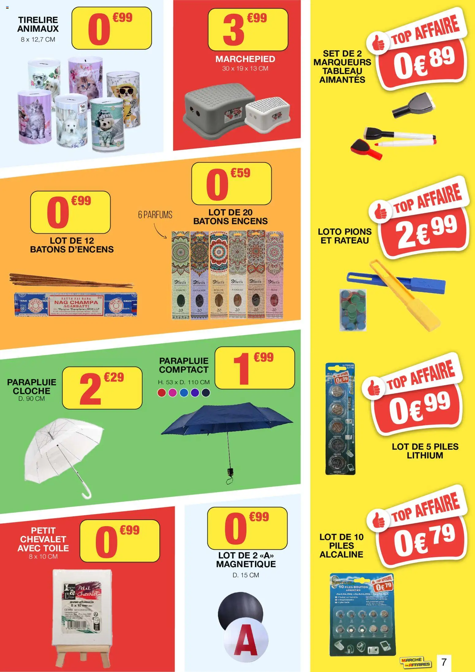 Prévisualisation de Marché aux Affaires catalogue du magasin Marché aux Affaires formulaire valide 02/09/2026 - Tableau, Lavande, Parapluie, Vanille, Piles, Chevalet, Cloche, Piles bouton