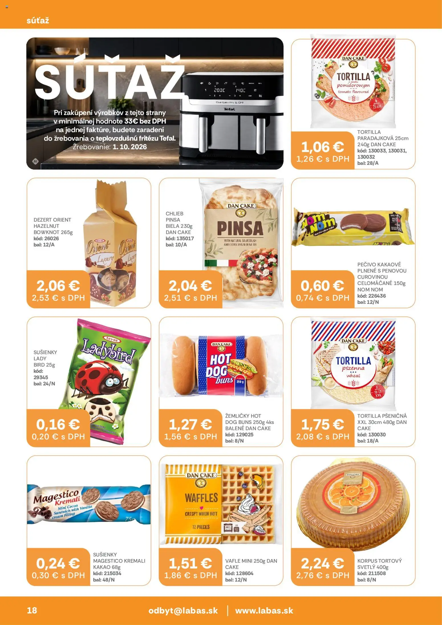 Náhľad Labaš letáku platného od 11.09.2026 - Gril, Tortilla, Tefal, Dezert, Kakao, Vafle, Pečivo, Sušienky