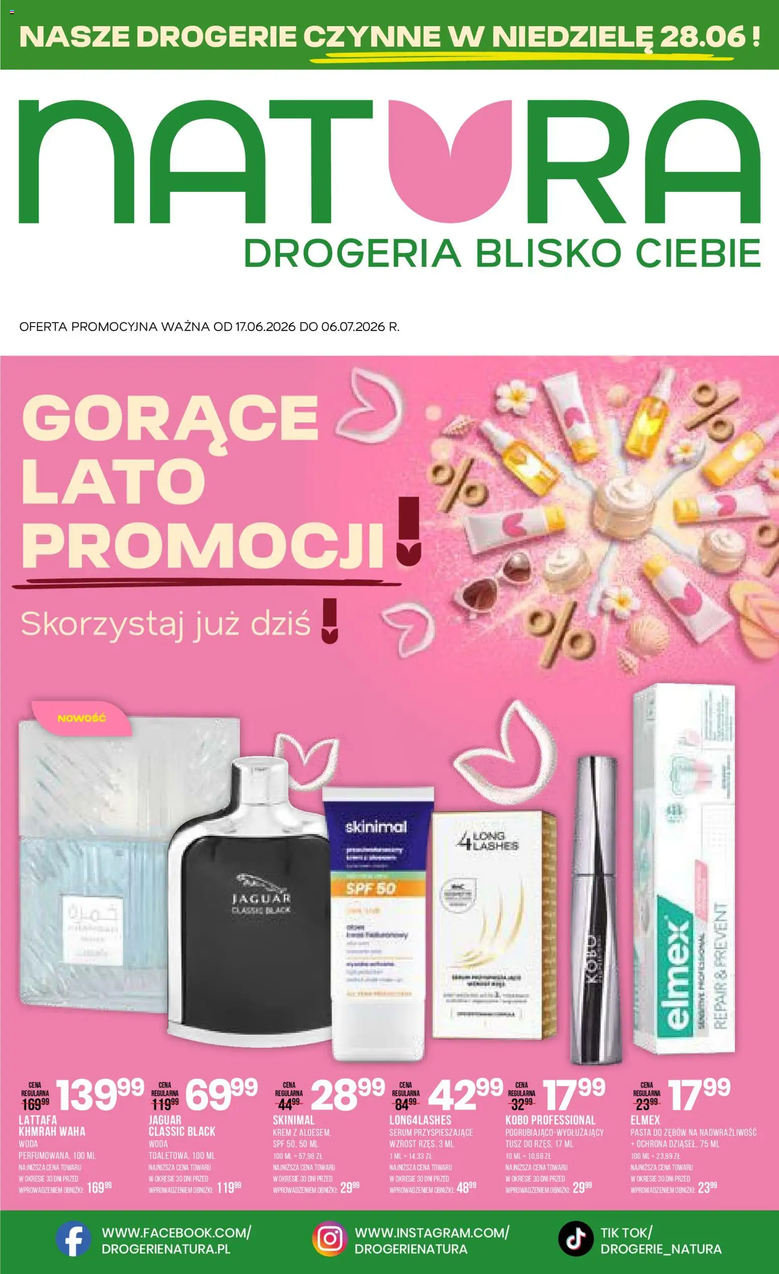 Pogląd gazetki "Drogerie Natura gazetka" ze sklepu Drogerie Natura ważnej od 17.06.2026 - Drogeria, Woda, Pasta, Krem, Pasta do zębów