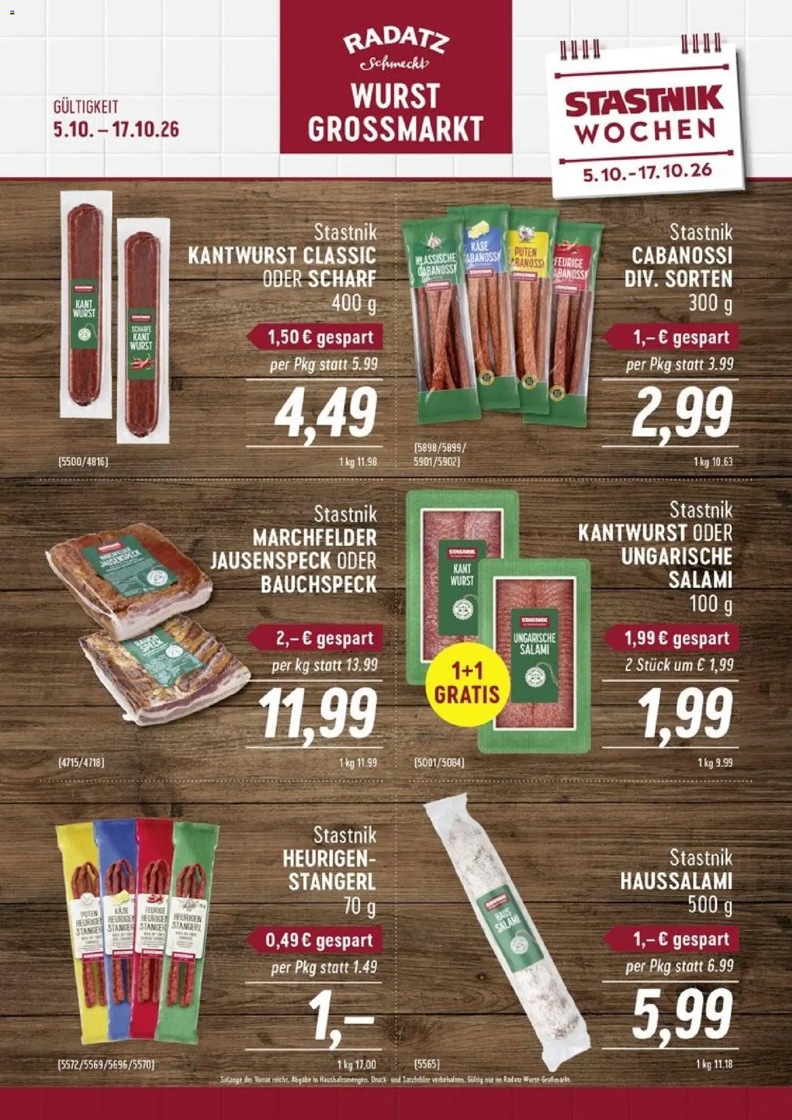 Vorschau der Angebote: Radatz Radatz Wurst Grossmarkt gültig ab 05.10.2026