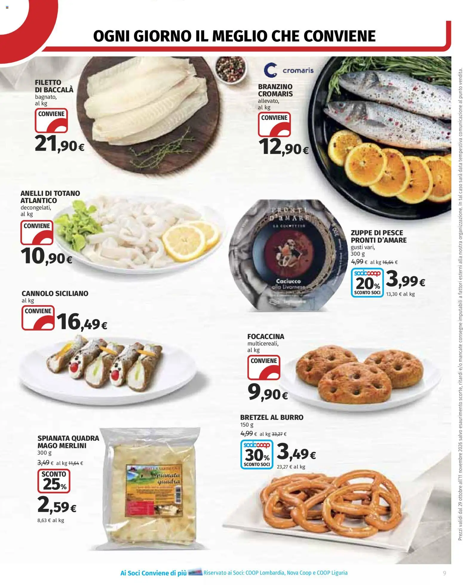 Anteprima dell'opuscolo COOP volantino Superstore dal negozio COOP valido da 29/10/2026 - Pesce, Branzino, Burro, Totano, Filetto, Data, Bretzel, Zuppe