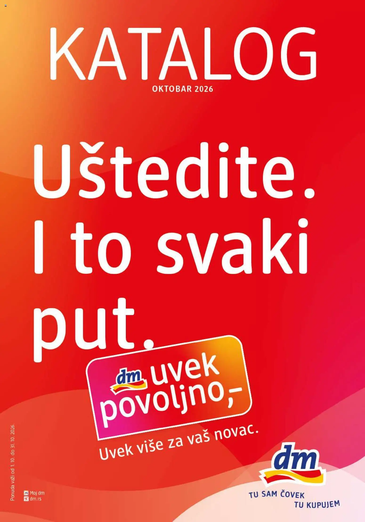 Pregled DM Drogerie kataloga - važi od 01.10.2026