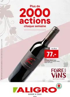 Vorschau des Merkblatts Aligro aktionen Foire aux vins Sitten vom Shop Aligro gültig von 21.09.2026 bis 03.10.2026