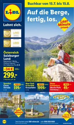 Vorschau von dem Prospekt des Geschäftes Lidl Reisen, gültig ab dem 15.07.2026