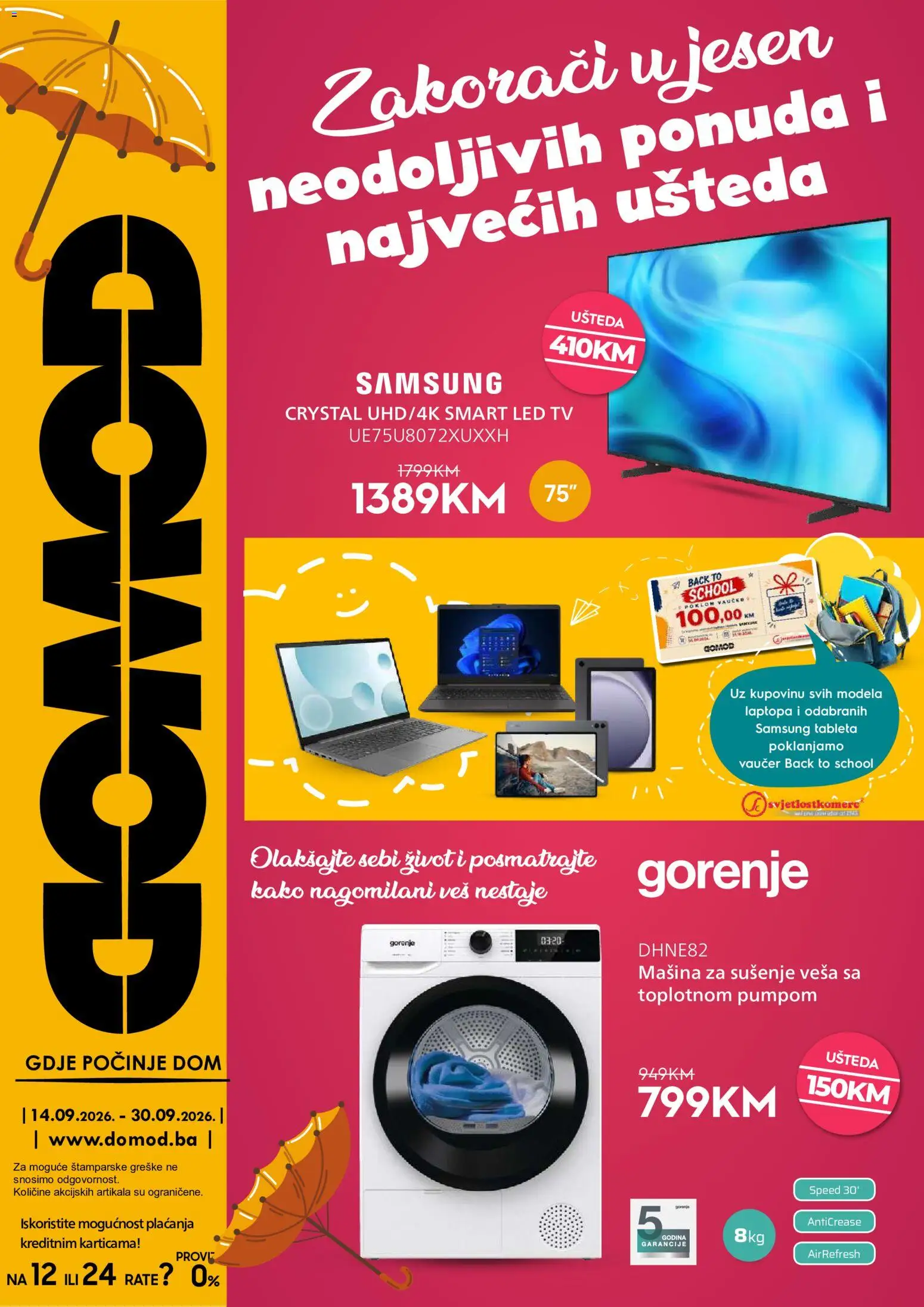 Pregled letka Domod katalog trgovine Domod vrijedi od 14.09.2026
