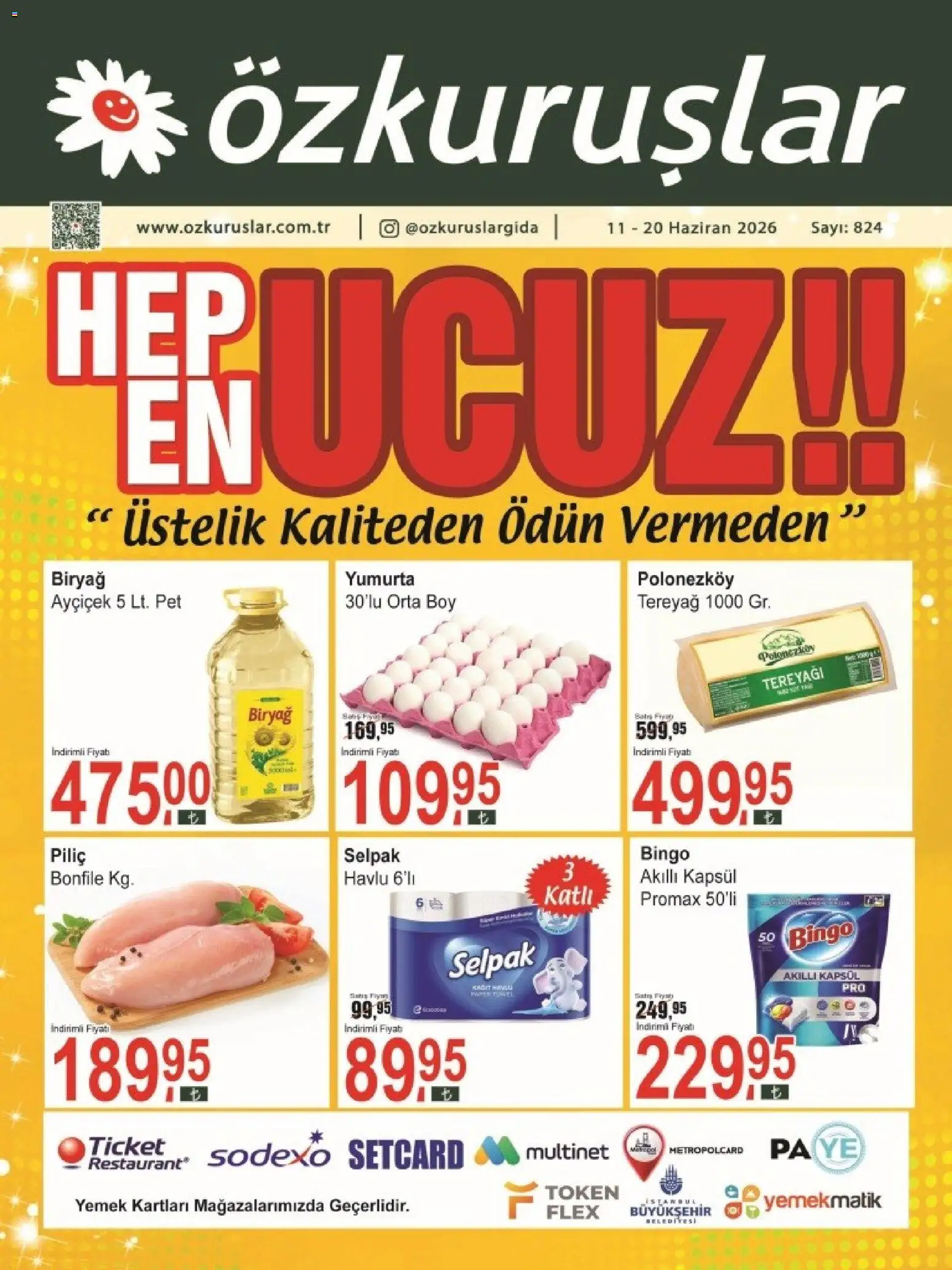 Özkuruşlar Özkuruşlar Katalog 11.06.2026 - Broşürünün önizlemesi - Tereyağı, Yumurta, Bonfile, Piliç