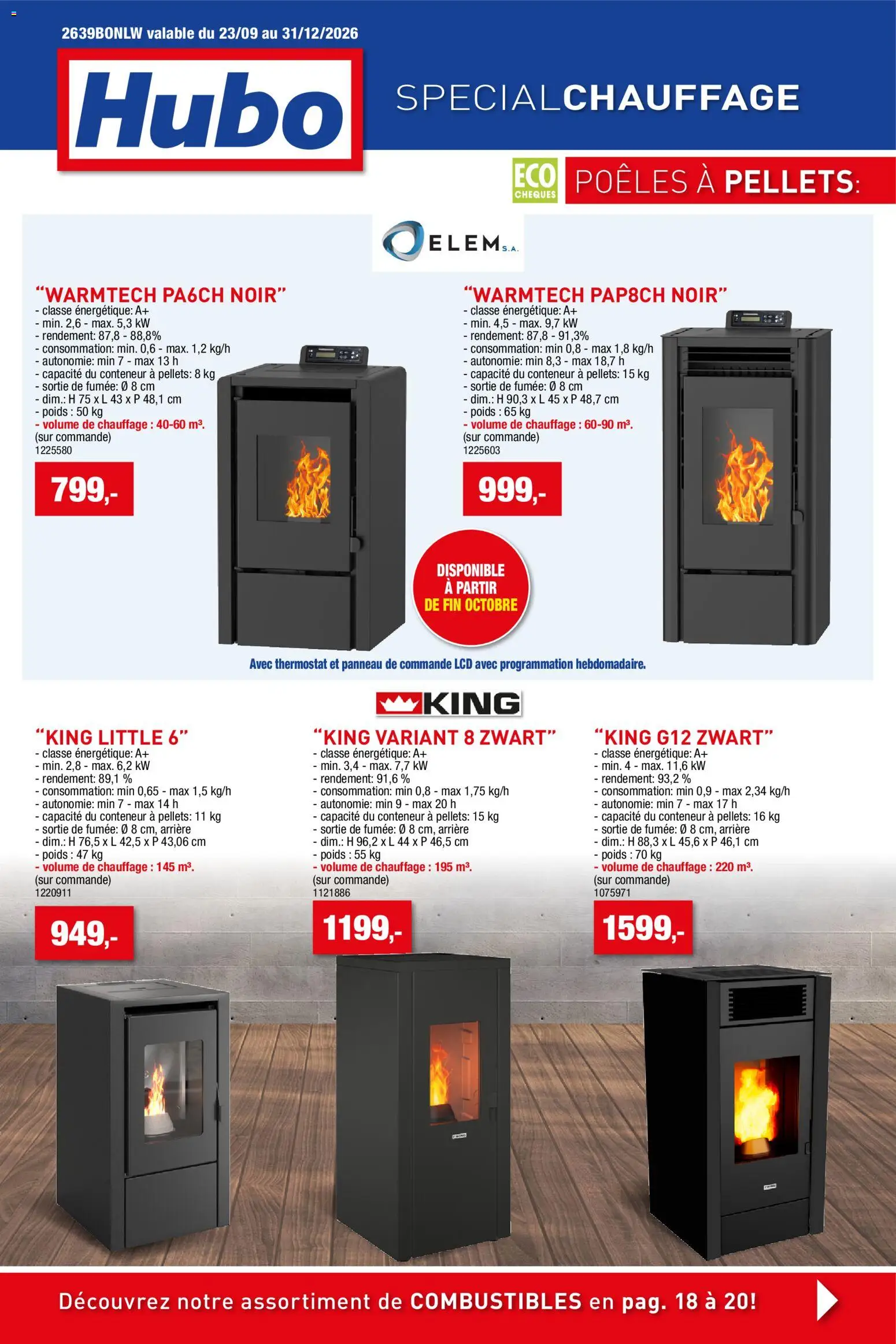 Voorbeeld van Hubo Special chauffage van winkel Hubo geldig vanaf 23/09/2026