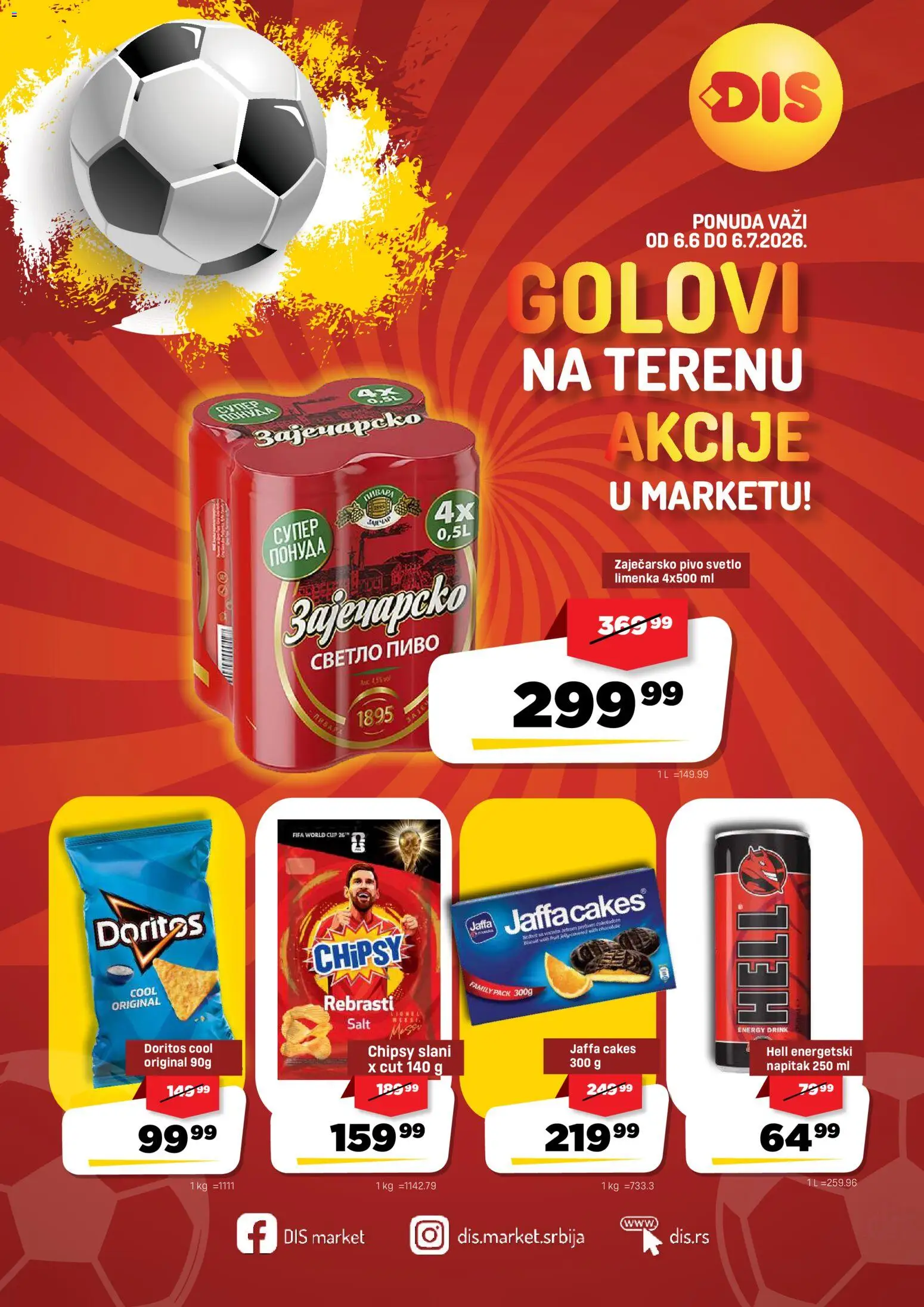 Pregled DIS kataloga - važi od 06.06.2026 - Pivo, Doritos, Hell, Zaječarsko pivo
