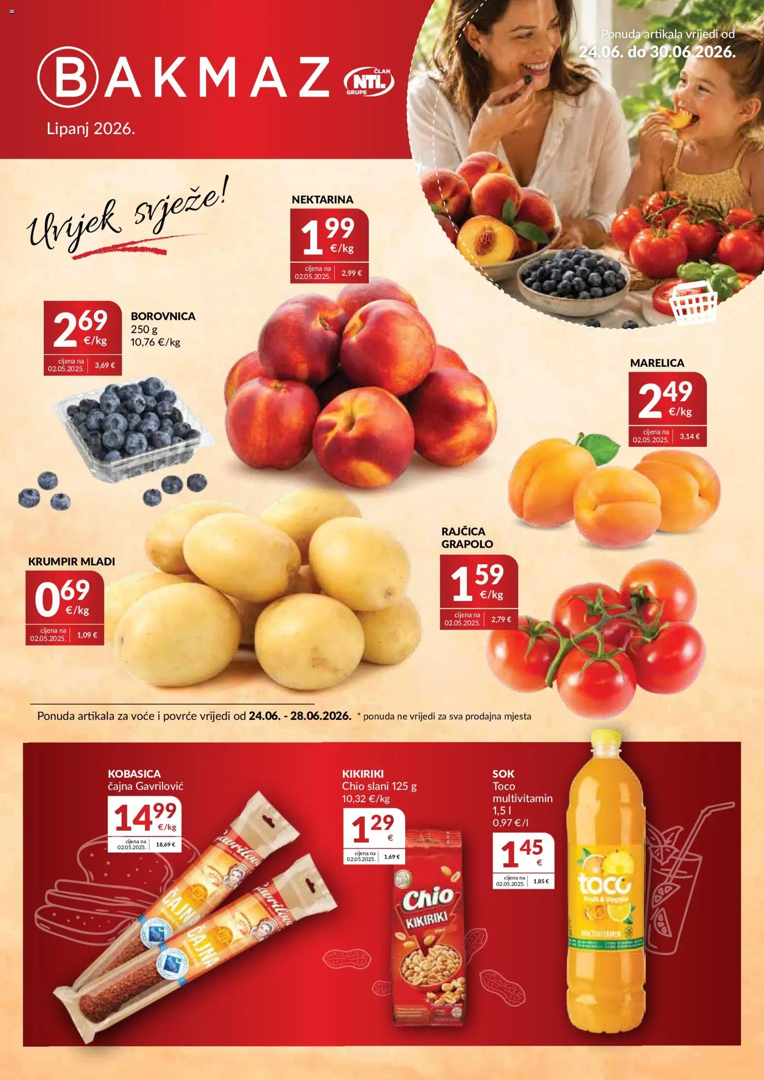 Pregled letka Bakmaz Katalog trgovine Bakmaz vrijedi od 24.06.2026