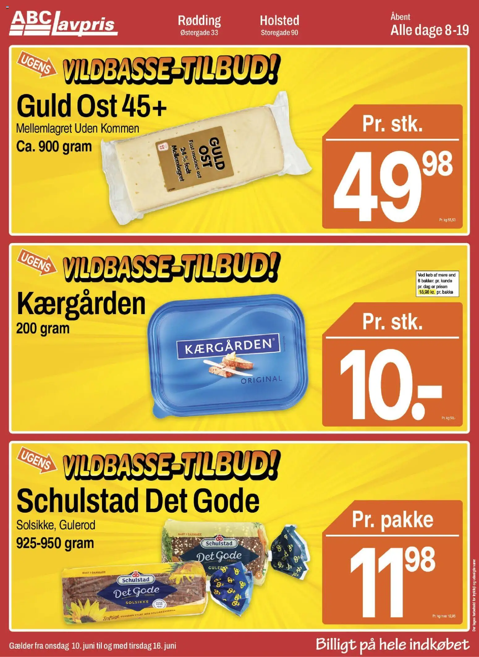 Eksempel på tilbudsavis Abc Lavpris - Holsted fra butik Abc Lavpris gyldig fra 10/06/2026 - Ost, Gulerod, Solsikkekerner