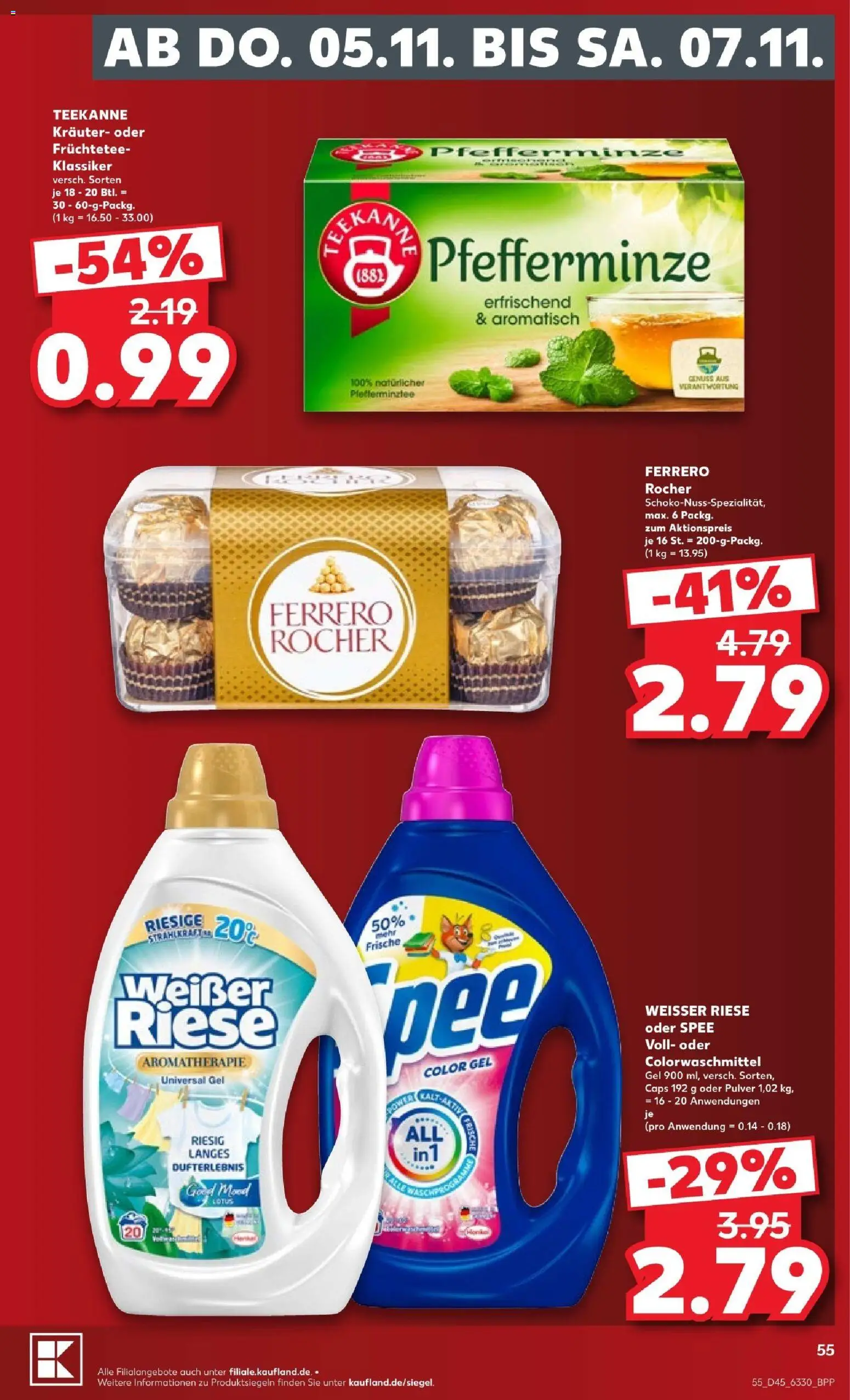 Vorschau von dem Prospekt des Geschäftes Kaufland, gültig ab dem 31.10.2026 - Spee, Teekanne, Ferrero rocher, Früchtetee