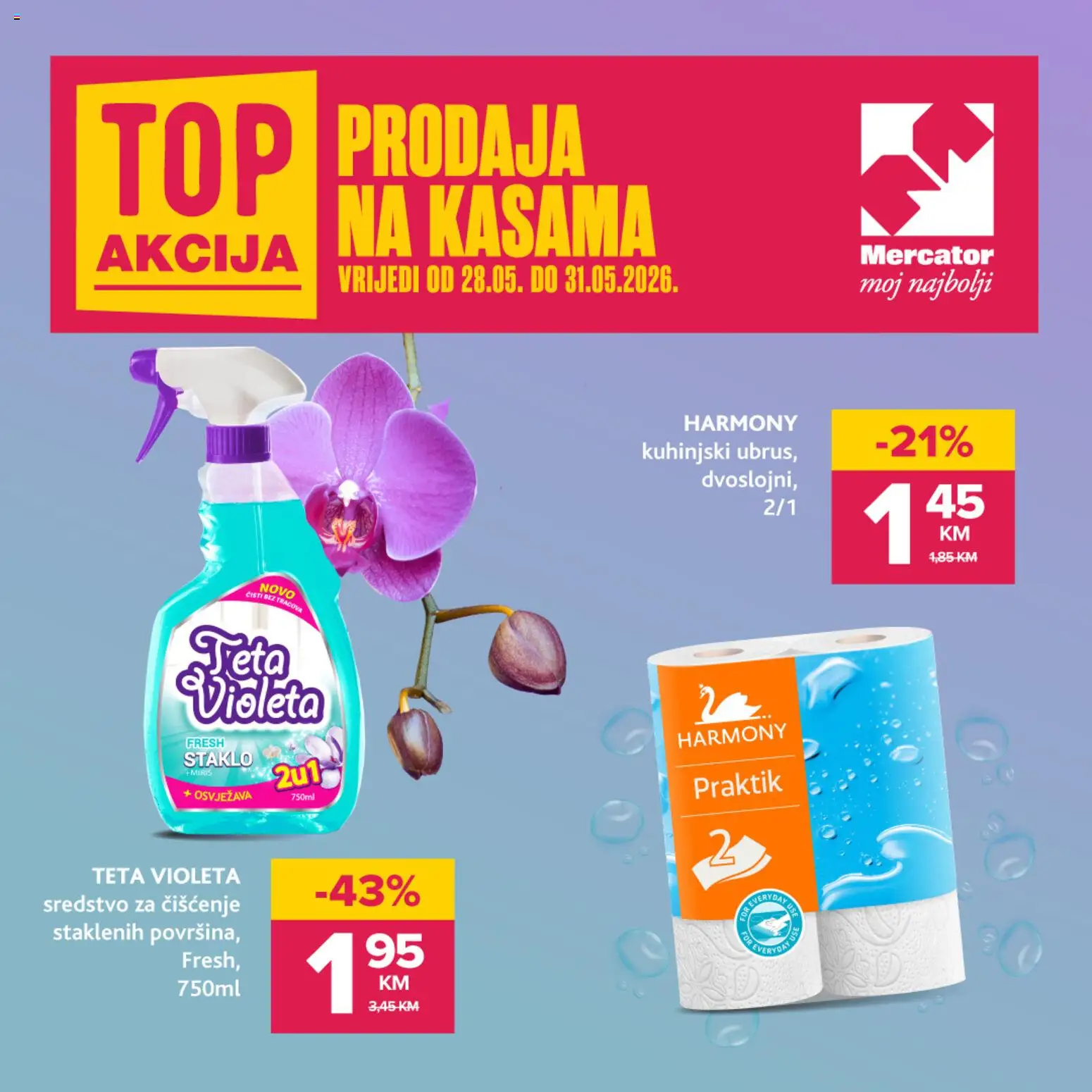 Pregled letka Mercator top akcija trgovine Mercator vrijedi od 28.05.2026