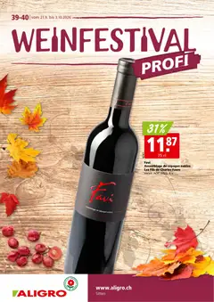 Vorschau des Merkblatts Aligro aktionen Wein Sitten vom Shop Aligro gültig von 21.09.2026 bis 03.10.2026