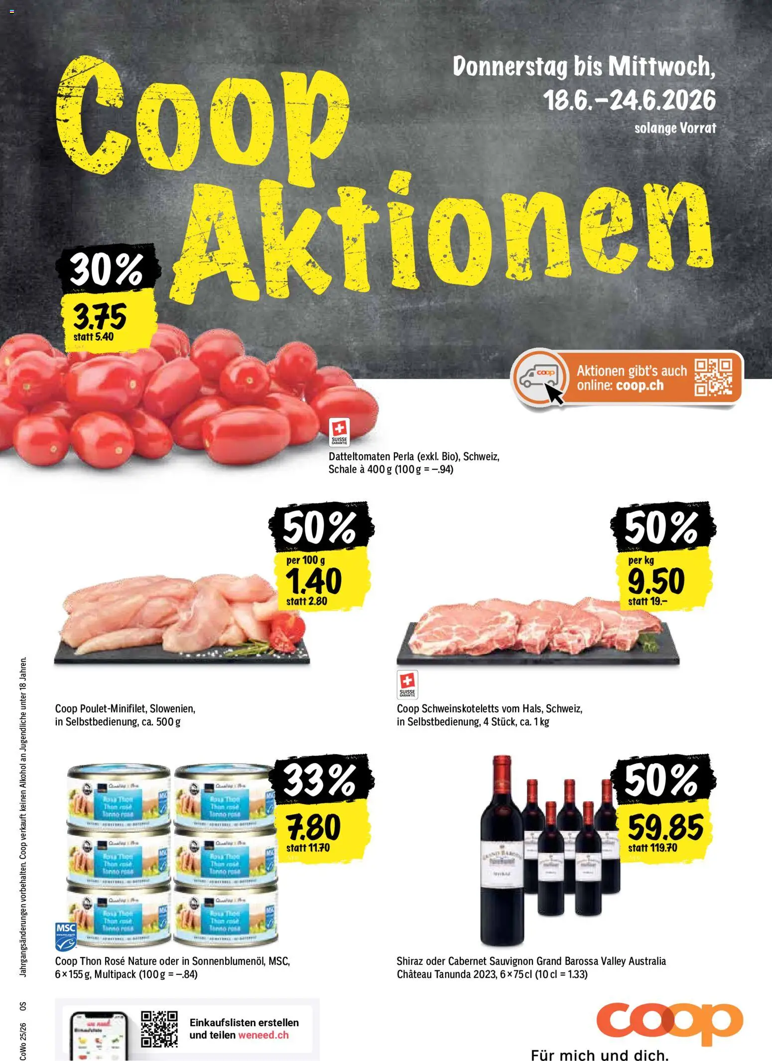 Vorschau des Merkblatts Coop aktionen vom Shop Coop gültig von 18.06.2026 bis 24.06.2026