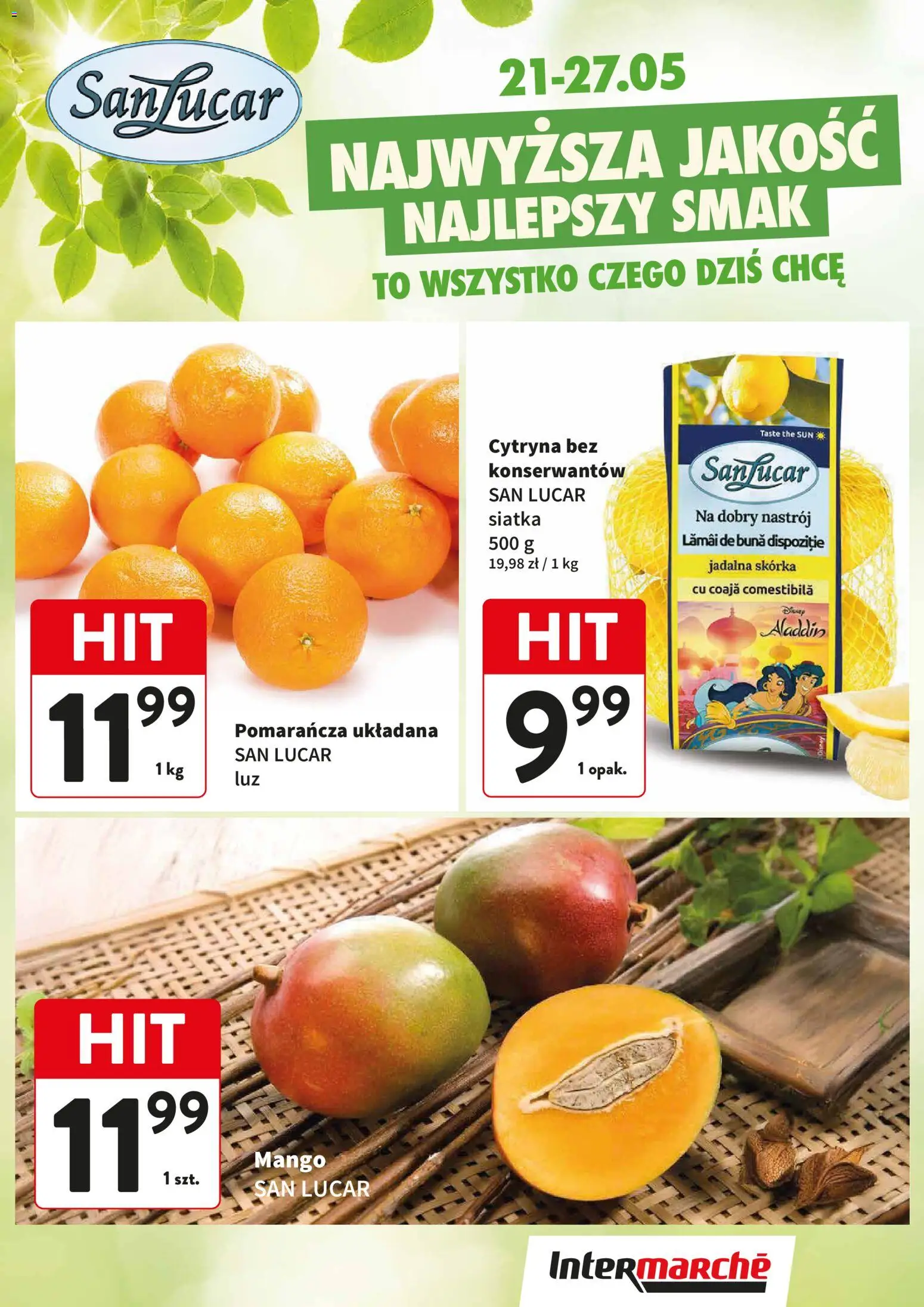 Pogląd gazetki "Intermarche gazetka - Świeży Hit" ze sklepu Intermarche ważnej od 21.06.2026 - Mango, Siatka, Cytryna