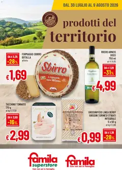 Anteprima dell'opuscolo Famila volantino Prodotti del Territorio dal negozio Famila valido da 30/07/2026