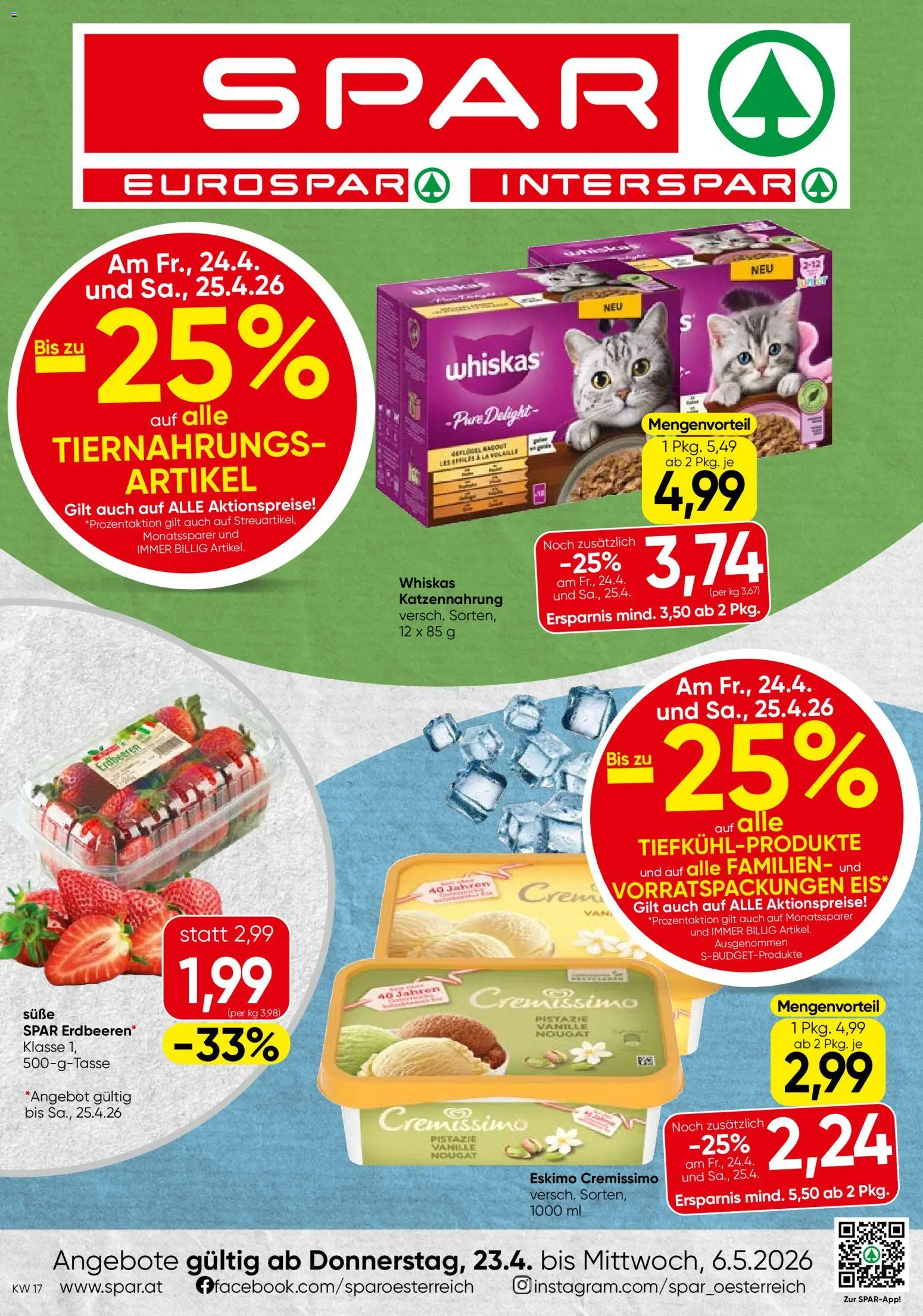 Vorschau der Angebote: Spar Spar Flugblatt - Salzburg gültig ab 23.04.2026 - Pistazie, Vanille