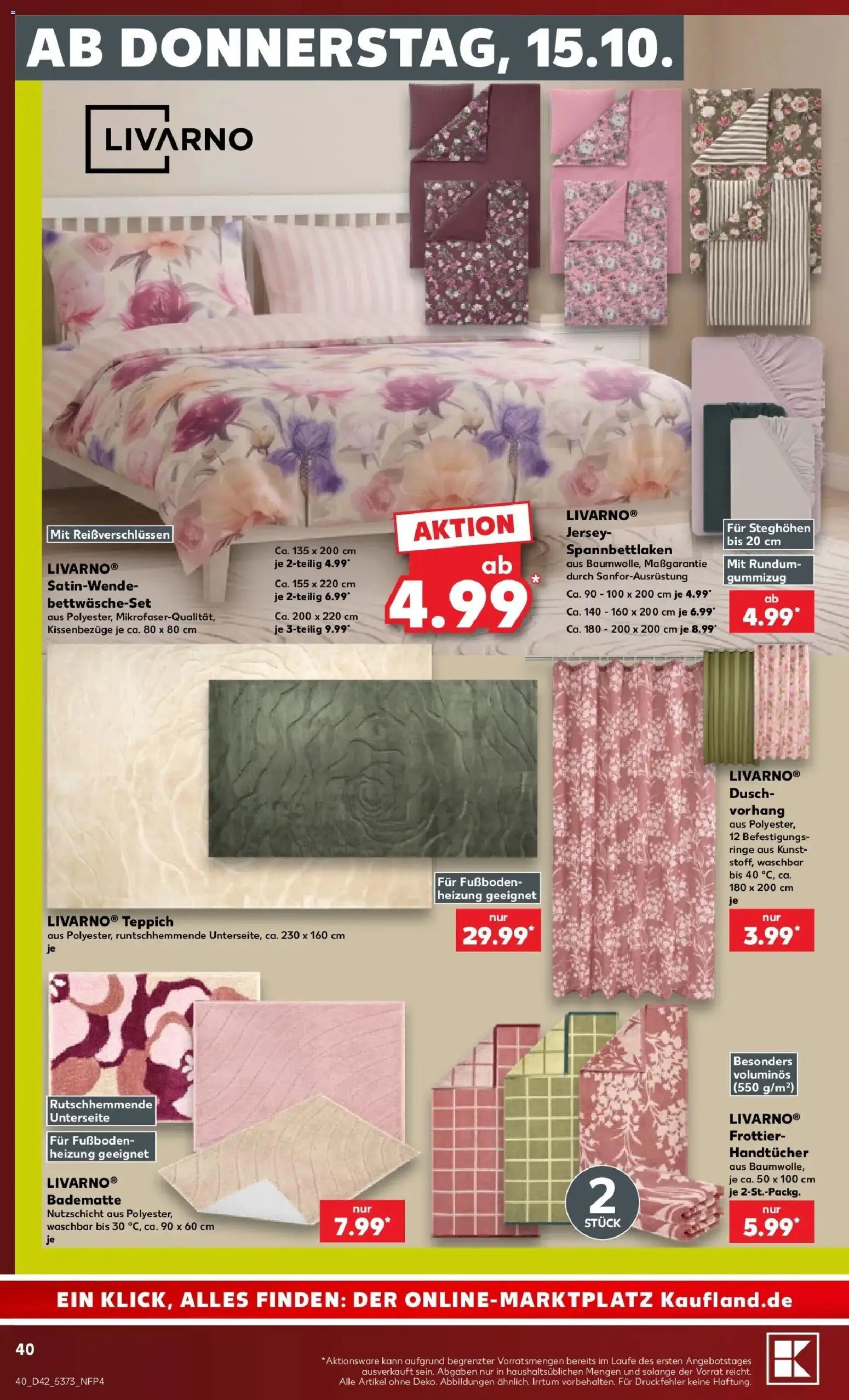 Vorschau von dem Prospekt des Geschäftes Kaufland, gültig ab dem 12.10.2026 - Teppich, Vorhang