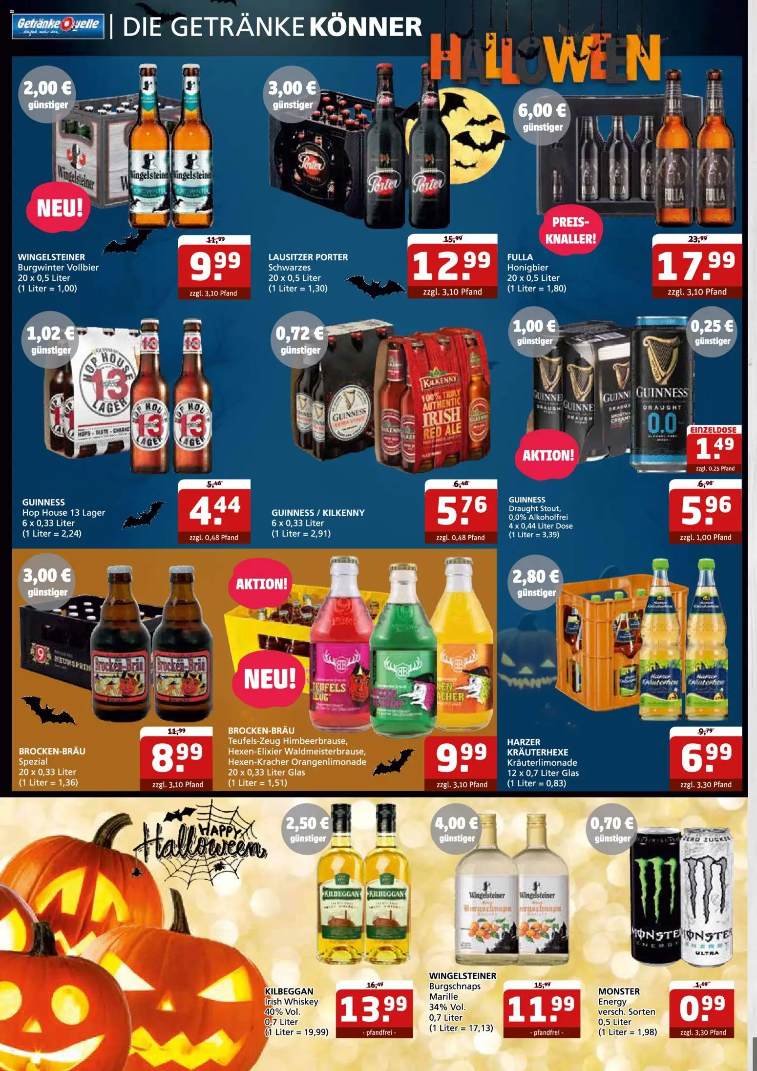 Vorschau von dem Prospekt des Geschäftes Getränke Quelle, gültig ab dem 26.10.2026 - Monster, Whiskey, Energy