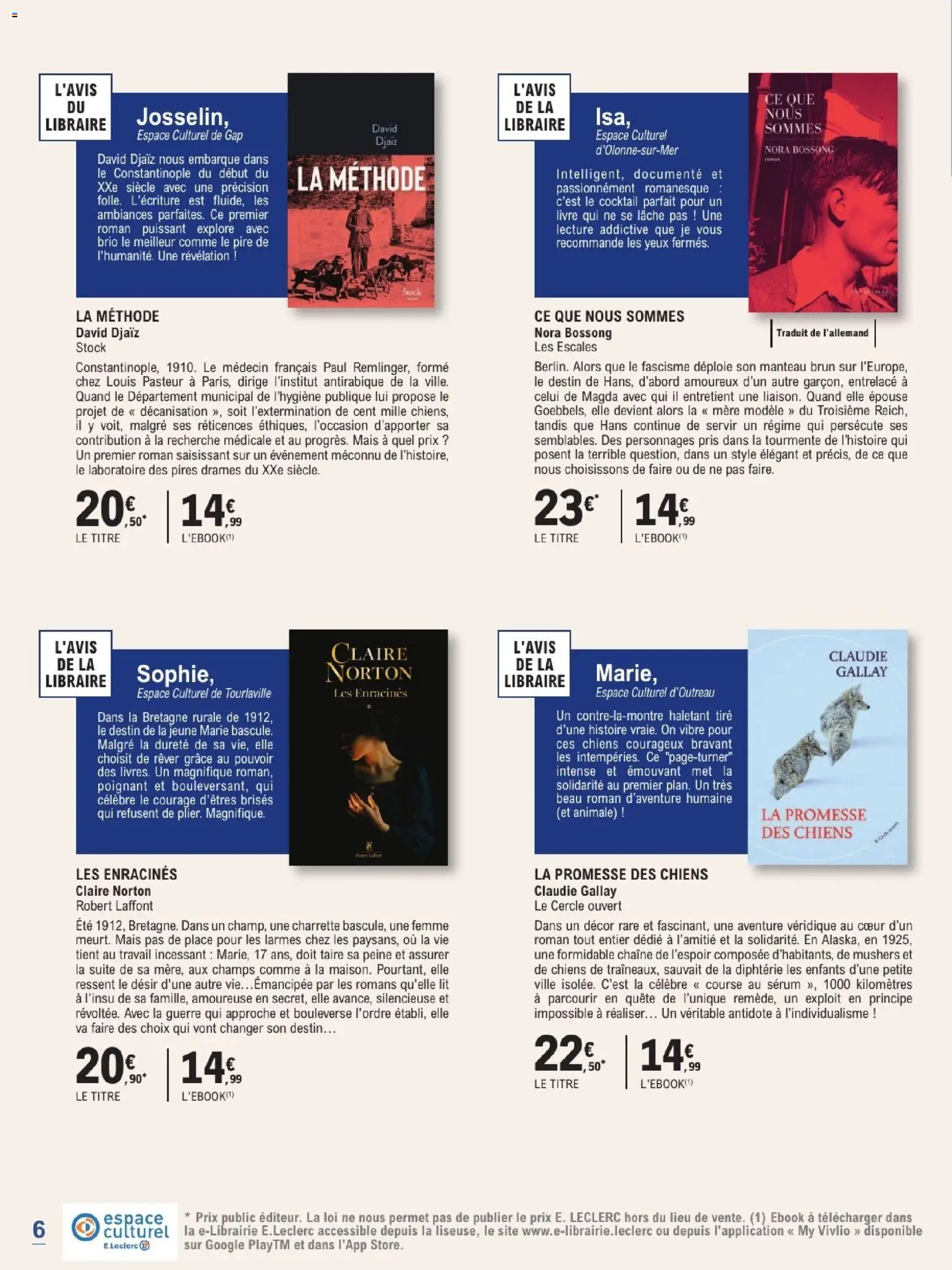 Prévisualisation de E.Leclerc Guide rentree litteraire du magasin E.Leclerc formulaire valide 01/09/2026 - Lit, Cocktail, Livre, Manteau, Mais, Serum