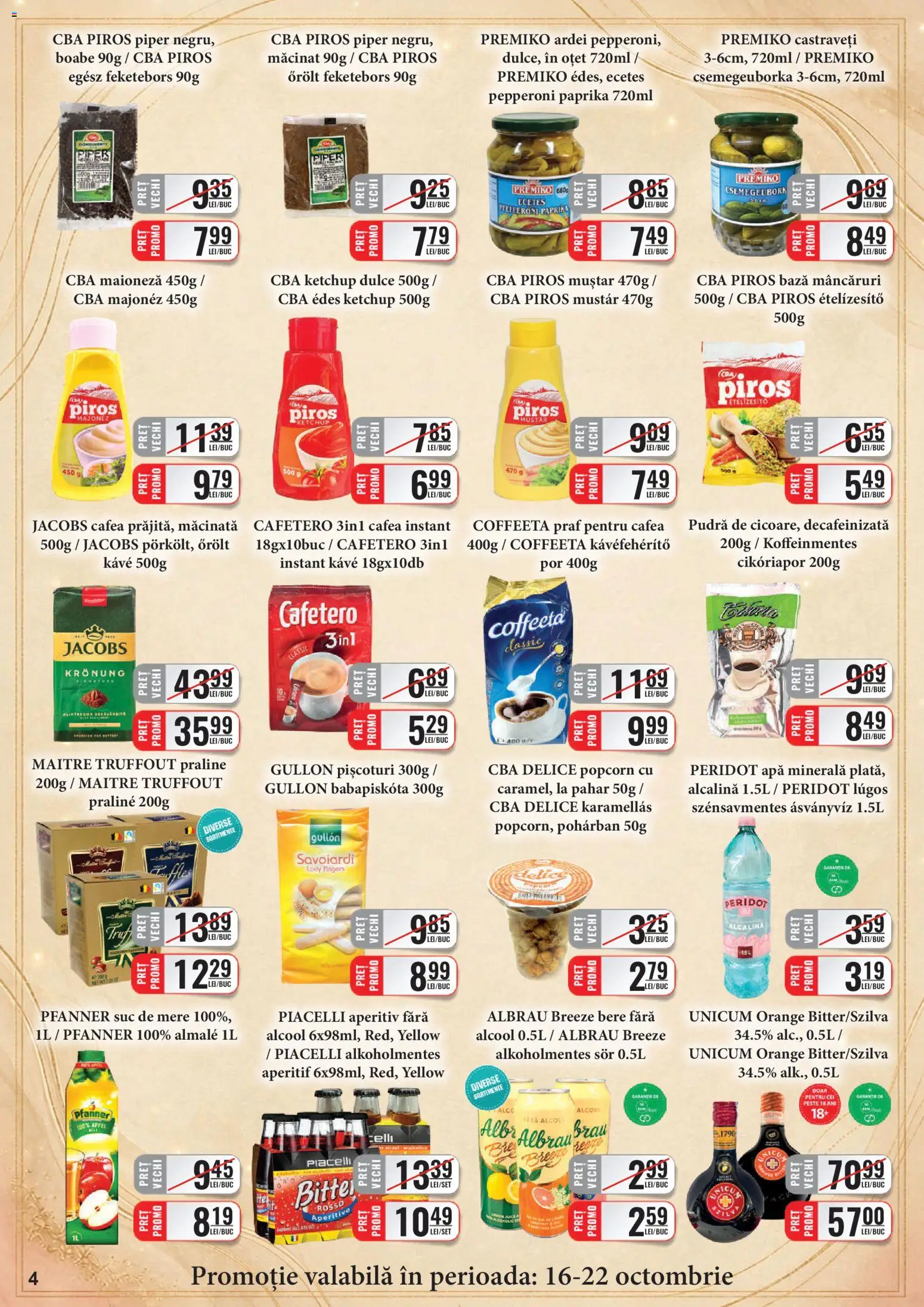 Previzualizarea de cataloage: CBA CBA Catalog C+C valabil de la 16.10.2026 - Cafea, Pește, Suc, Muștar, Praline, Piper, Oțet, Maitre truffout