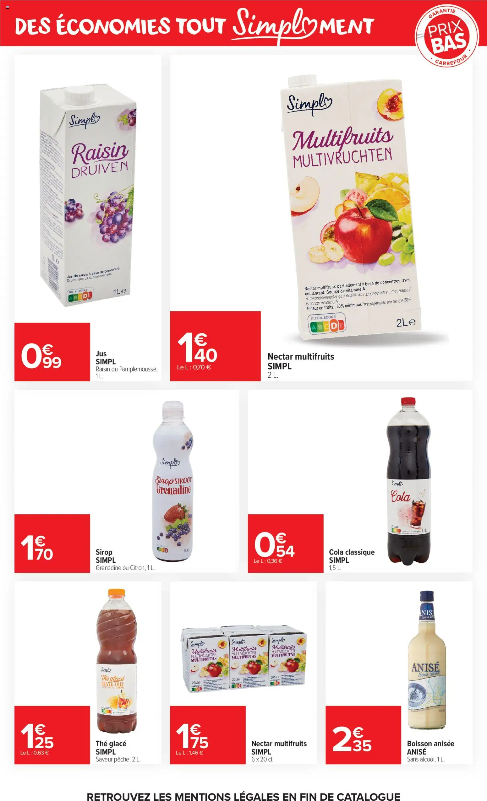 Prévisualisation de Carrefour Market Premier prix simpl du magasin Carrefour Market formulaire valide 03/11/2026 - Glace, Fruits, Boisson, Thé, Raisin, Base, Sirop, Thé glacé