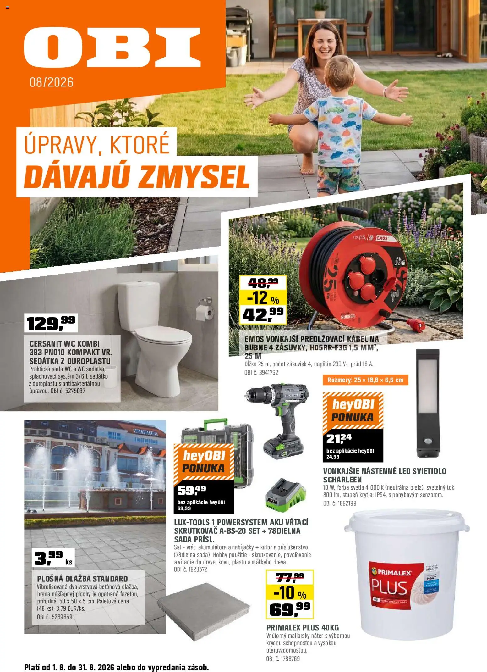 Náhľad OBI letáku platného od 01.08.2026