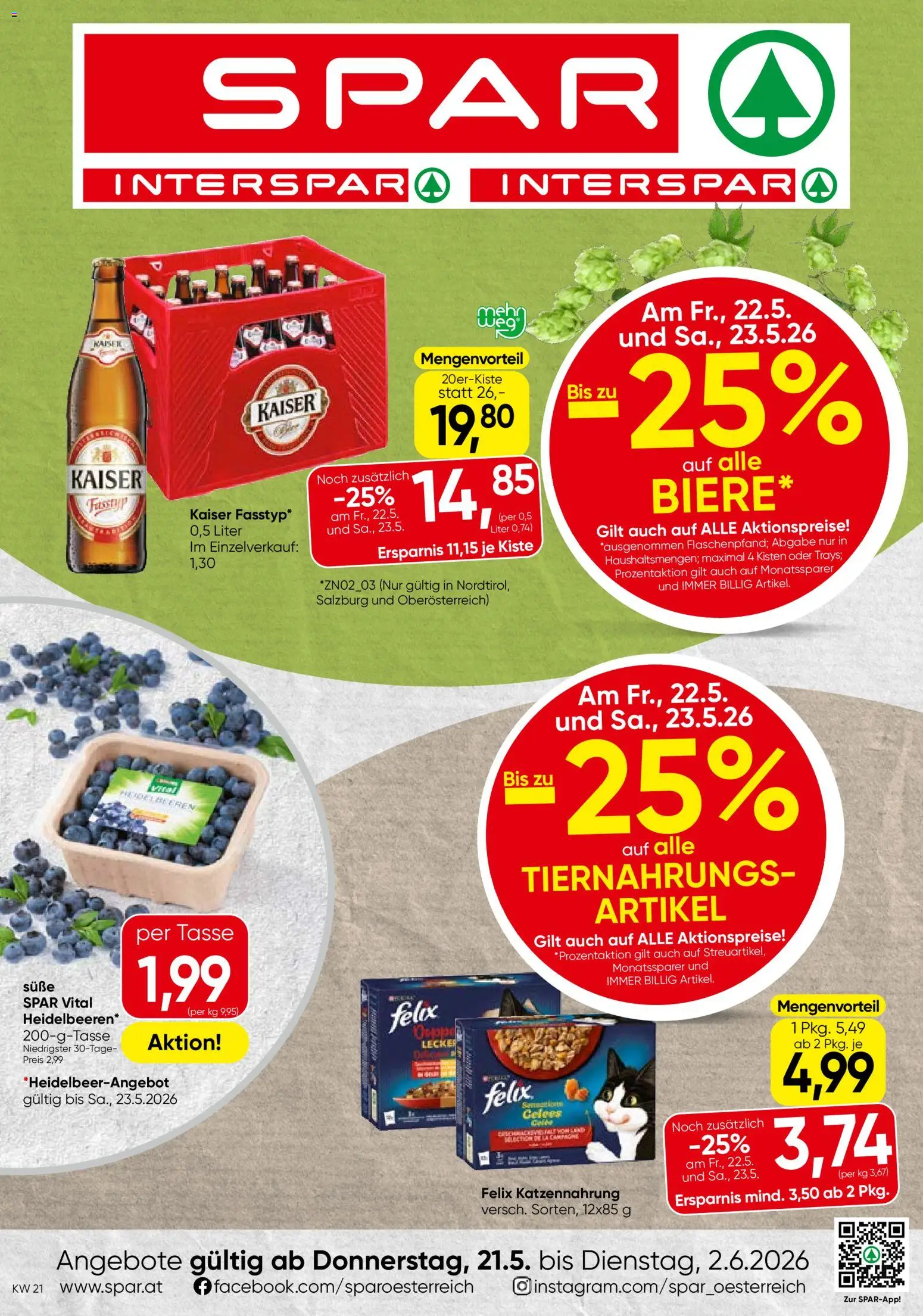 Vorschau der Angebote: Spar Spar Flugblatt - Tirol gültig ab 21.05.2026