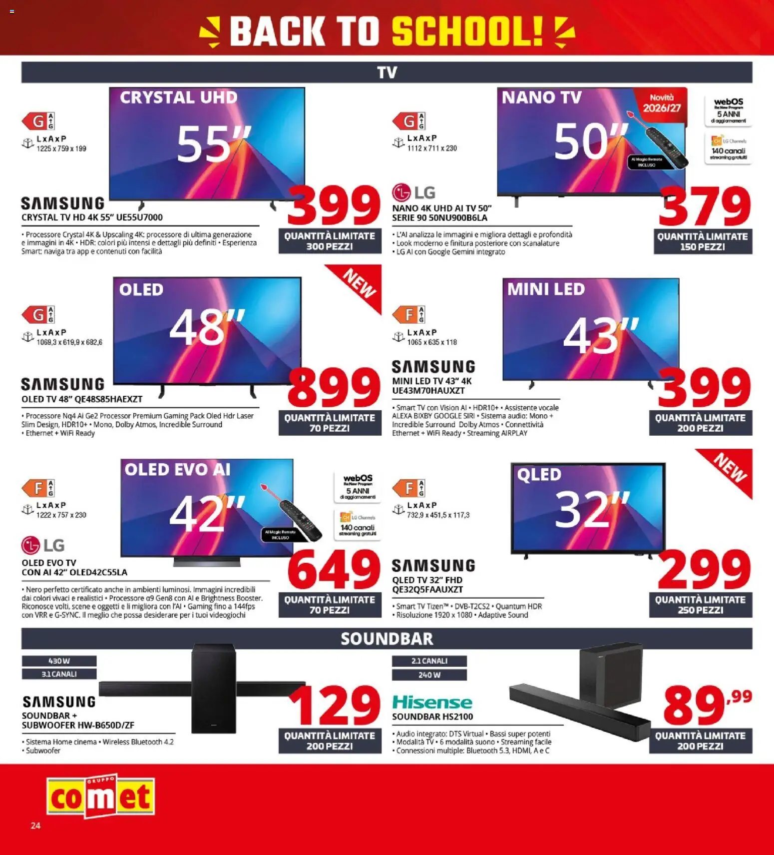 Anteprima dell'opuscolo Comet volantino dal negozio Comet valido da 10/09/2026 - Samsung, TV, smart TV, Soundbar, Audio