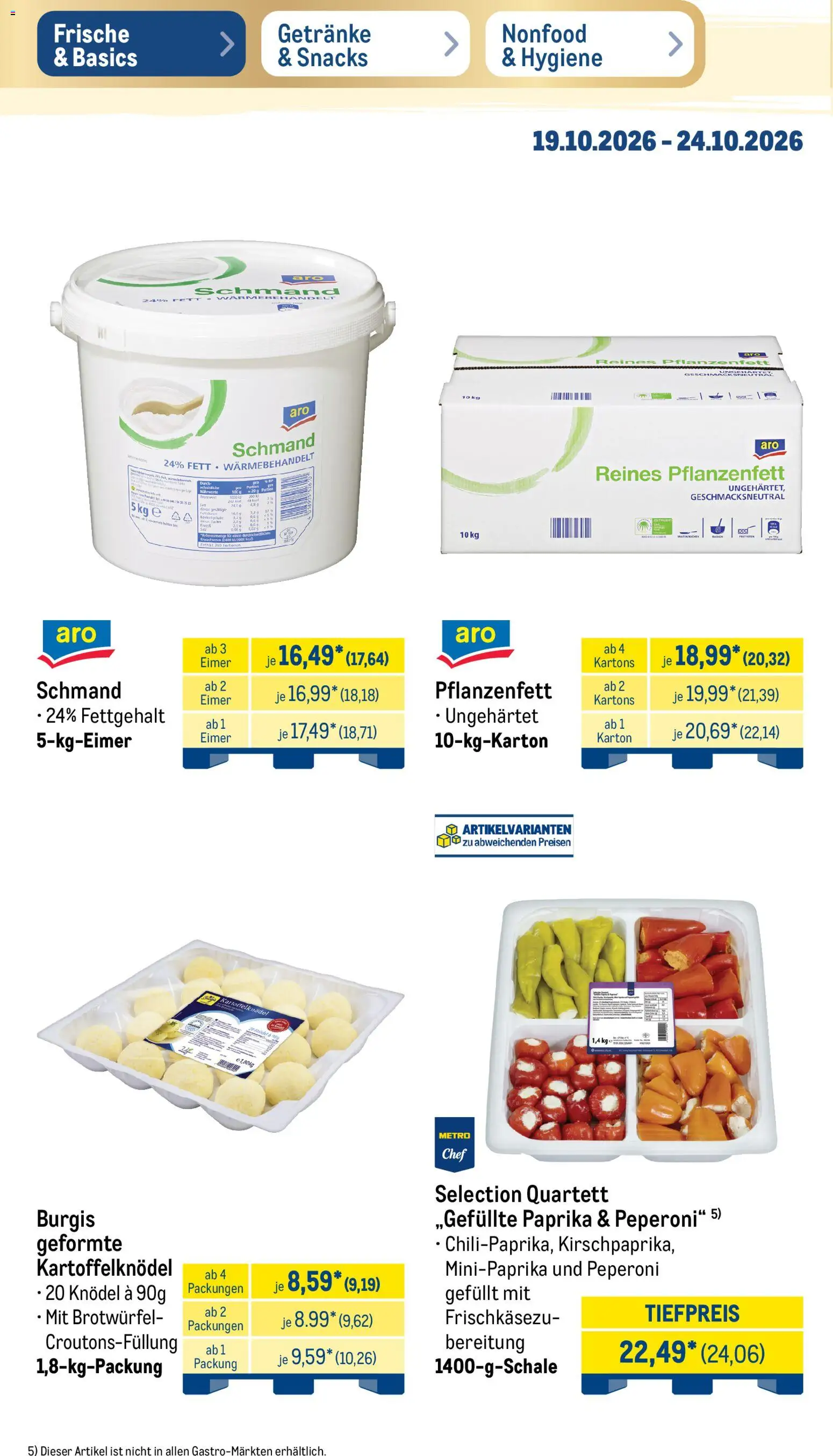 Vorschau von dem Prospekt des Geschäftes Metro, gültig ab dem 19.10.2026 - Gerichte, Pasta, Rindfleisch