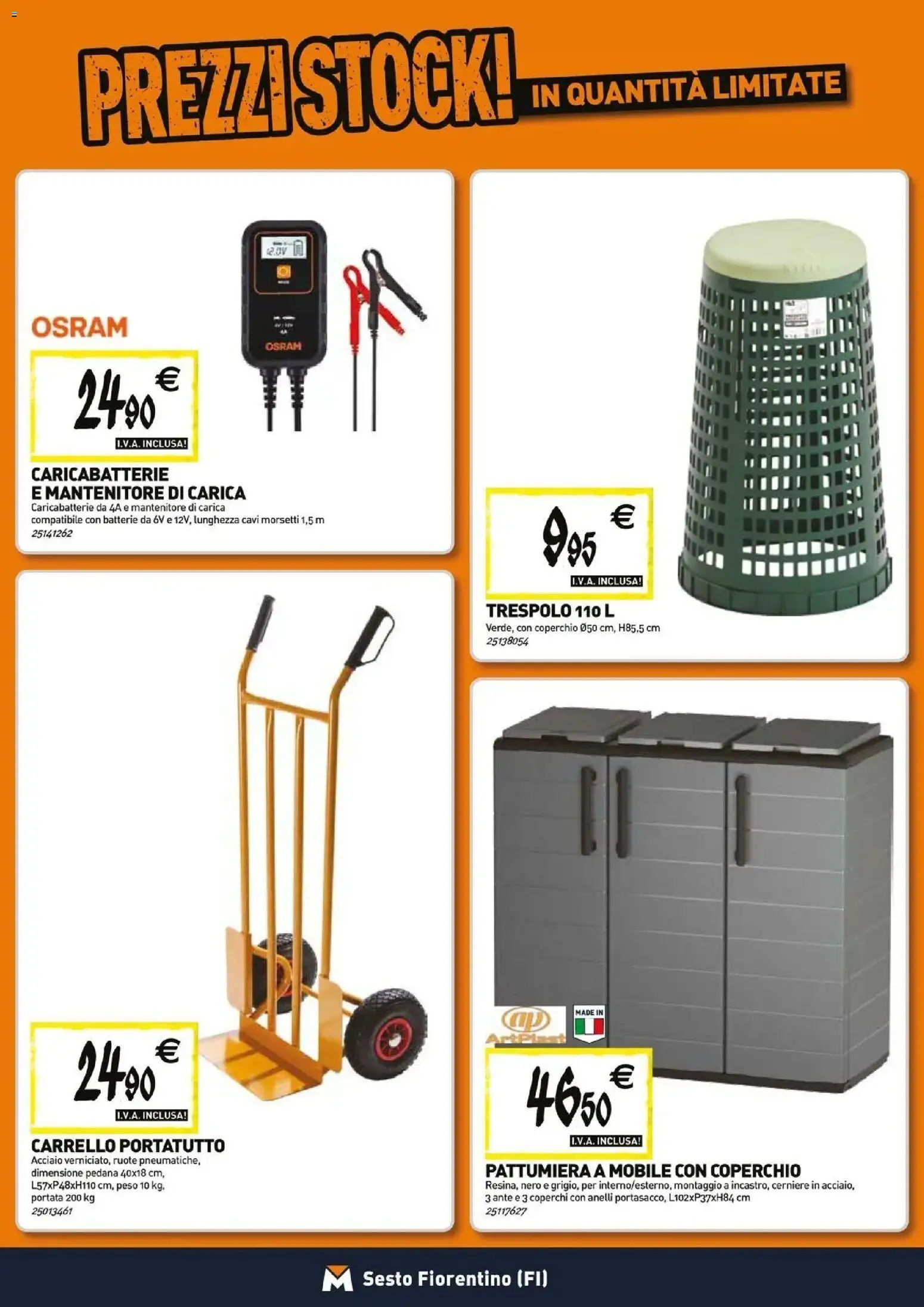 Anteprima dell'opuscolo TECNOMAT catalogo Sesto Fiorentino dal negozio TECNOMAT valido da 27/08/2026 - Mobile, Caricabatterie, Carrello, Batterie, Pattumiera, Coperchio