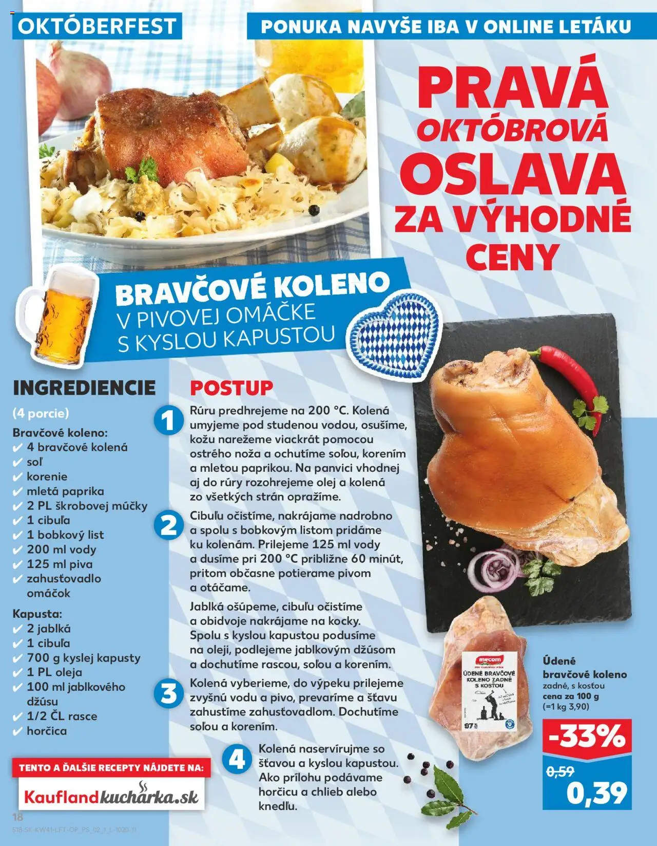 Náhľad Kaufland letáku platného od 09.10.2025 - Paprika, Olej, Chlieb, Kapusta, Cibuľa, Korenie, Jablká, Bravčové koleno