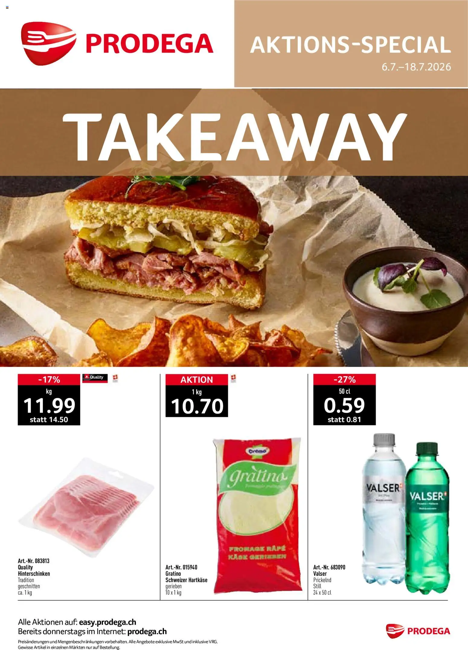 Vorschau des Merkblatts Prodega Aktionen Take Away vom Shop Prodega gültig von 06.07.2026 bis 18.07.2026