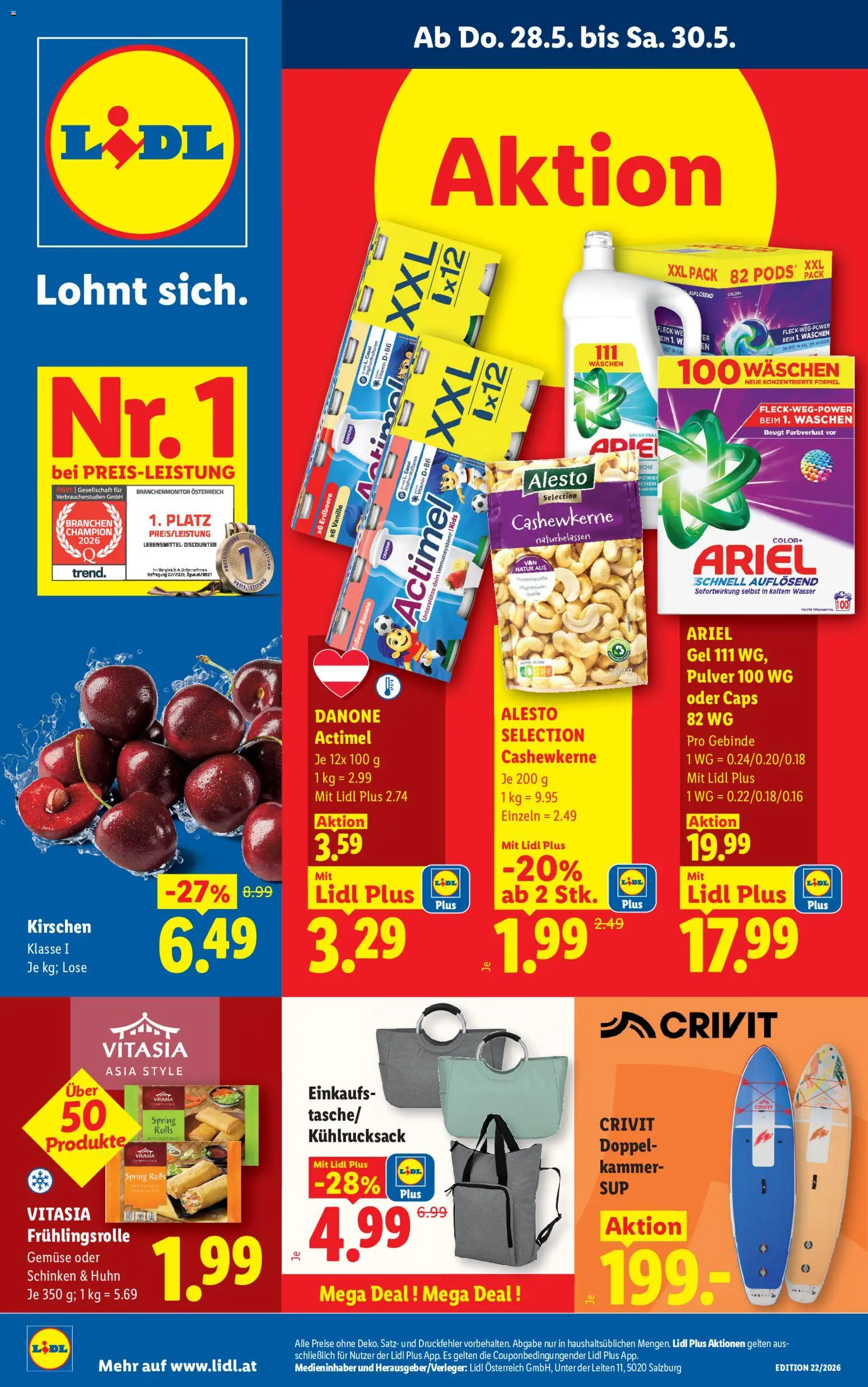 Vorschau der Angebote: Lidl Lidl Flugblatt - Oberpullendorf, Güssing, Oberwart gültig ab 28.05.2026 - Wasser, Gemüse, Schinken, Vanille