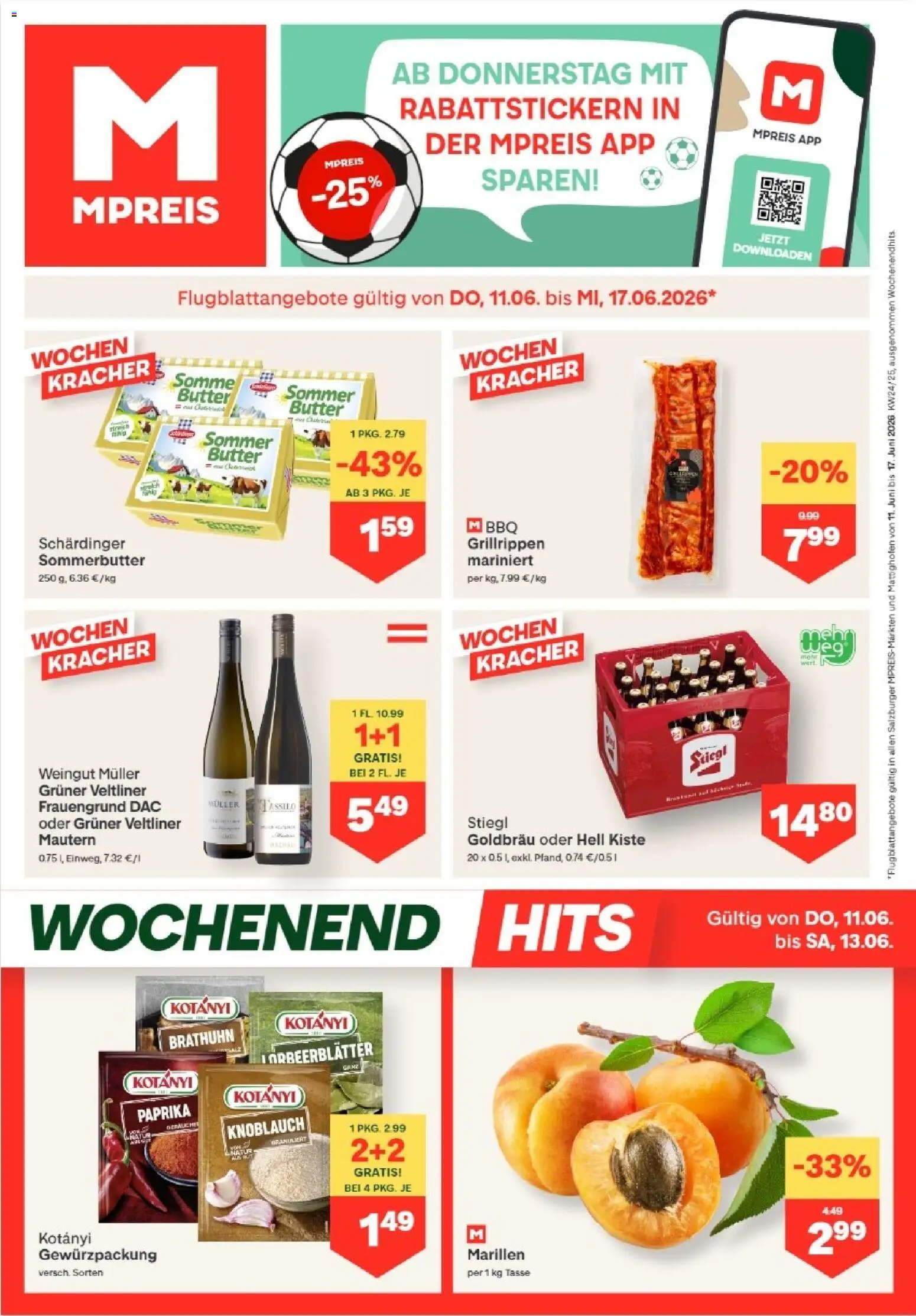 Vorschau der Angebote: MPREIS MPREIS Altenmarkt im Pongau gültig ab 11.06.2026 - Butter, Knoblauch