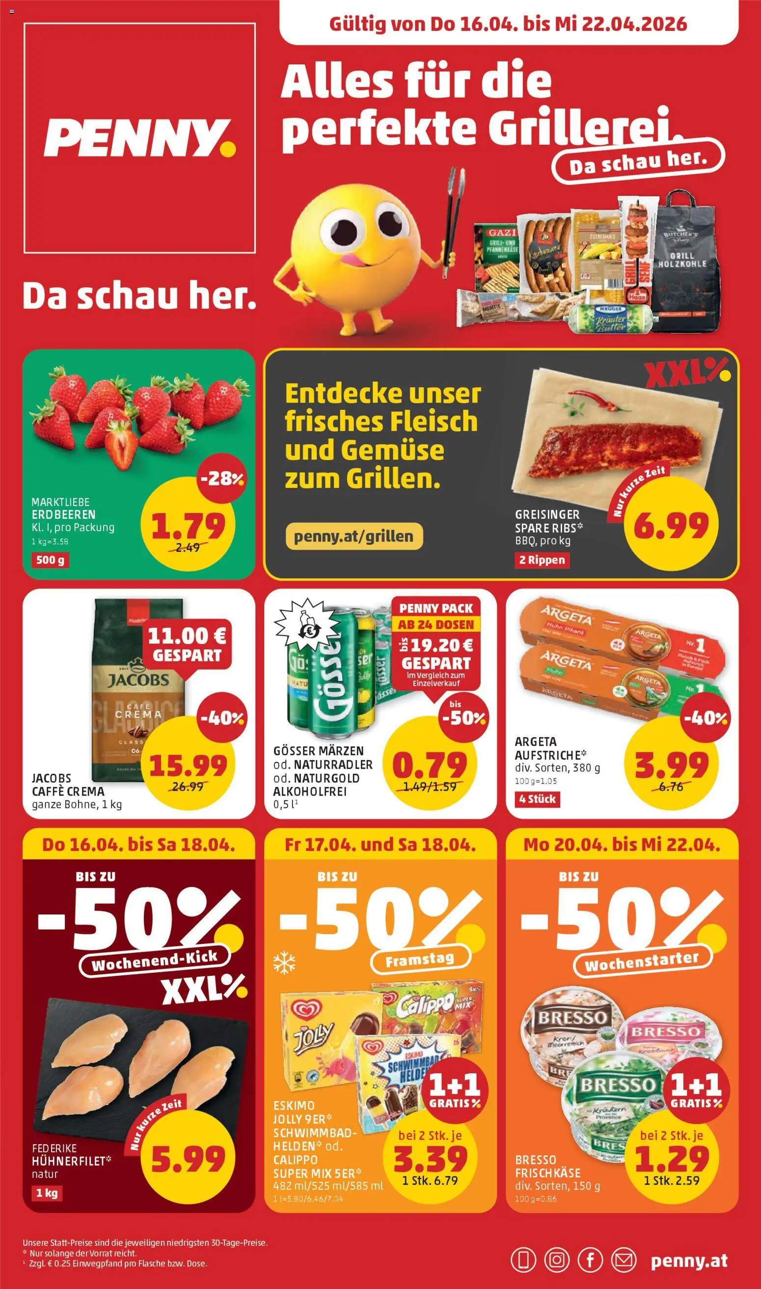 Vorschau der Angebote: Penny Markt Penny Markt - Flugblatt gültig ab 16.04.2026 - Erdbeeren, Gemüse, Grill