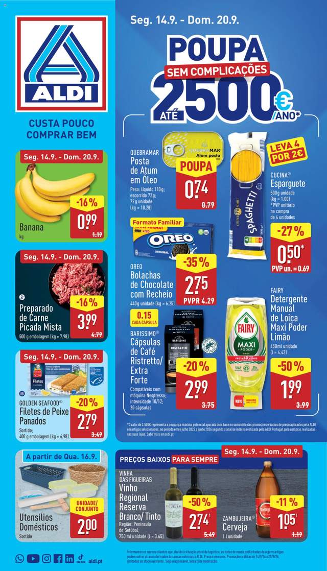 Novo folheto Aldi a partir de 14/09