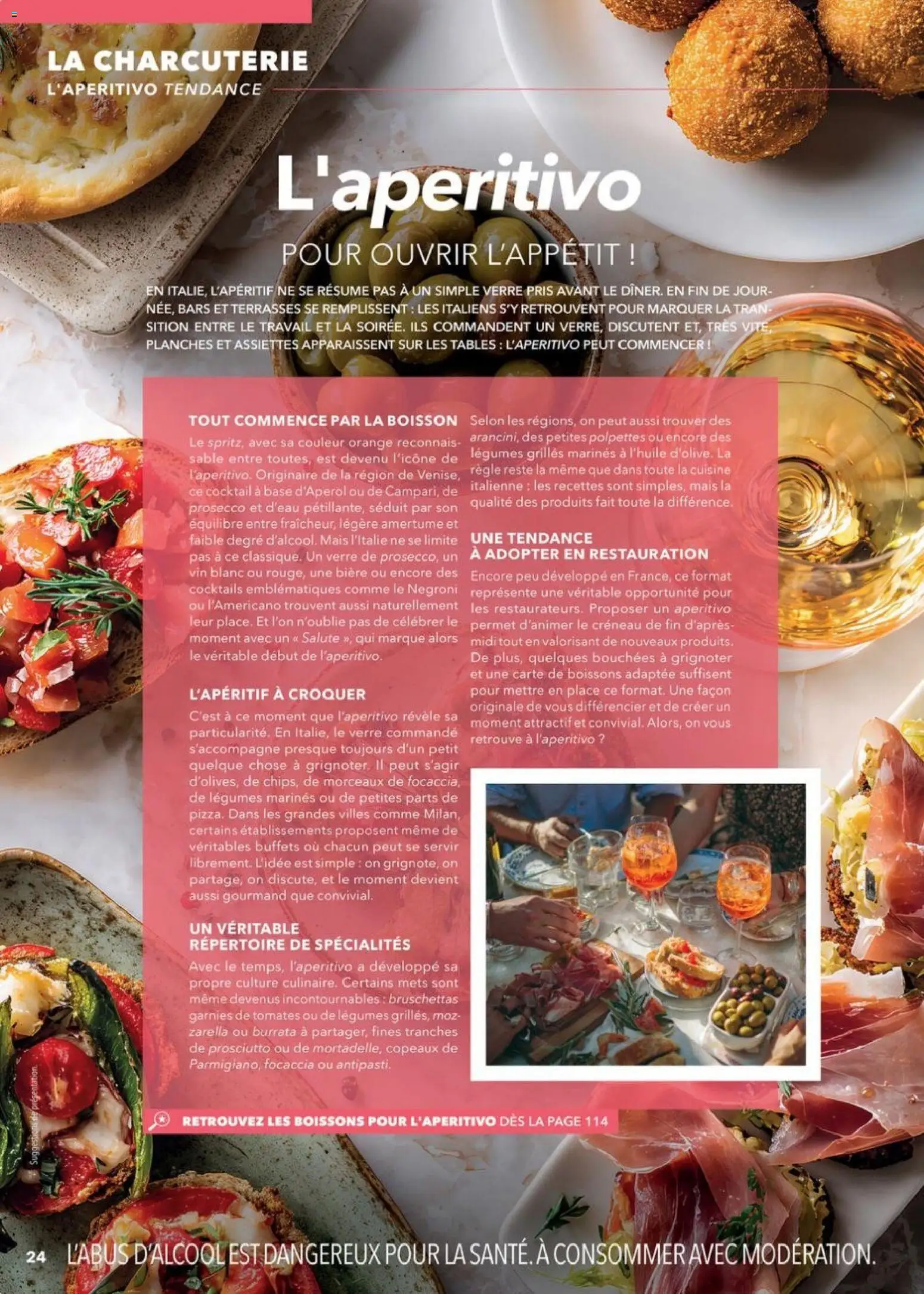 Prévisualisation de METRO - Guide Italie du magasin METRO formulaire valide 28/05/2026 - Orange, Cocktails, Focaccia, Vin, Charcuterie, Prosecco, Mais, Boissons