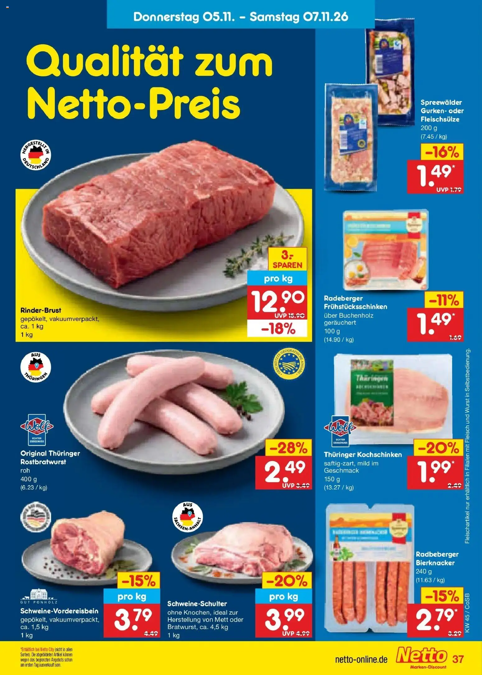 Vorschau von dem Prospekt des Geschäftes Netto Marken-Discount, gültig ab dem 02.11.2026 - Wurst, Fleisch, Gurken