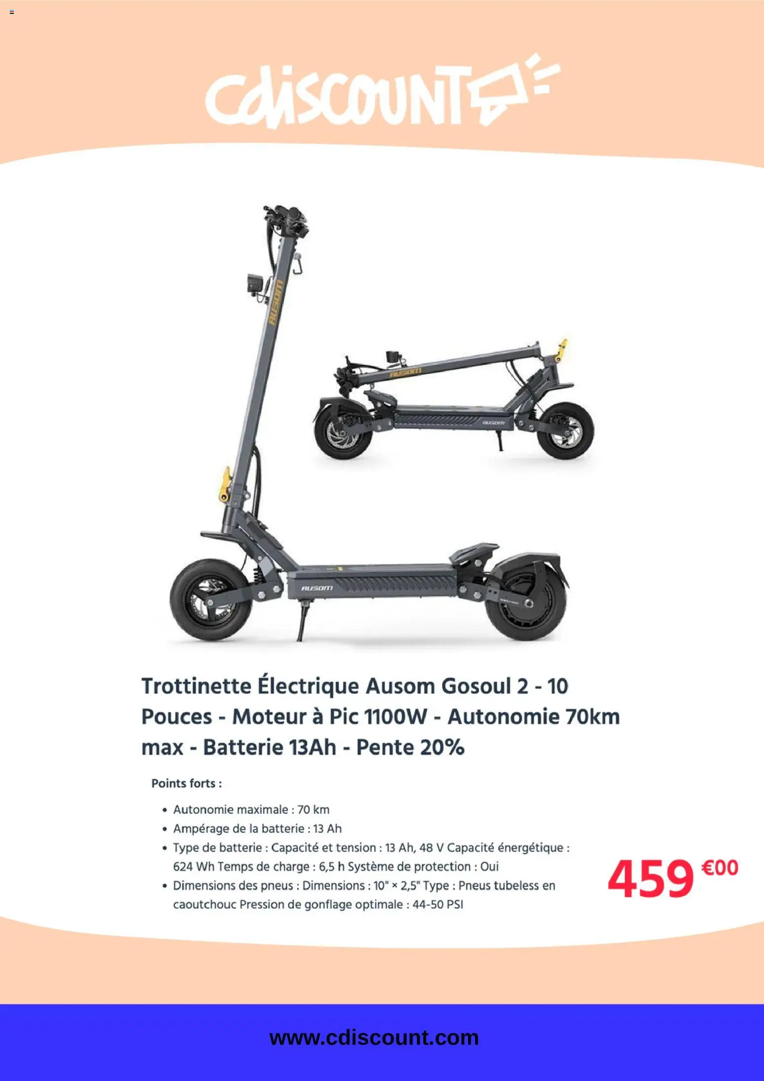 Prévisualisation de Cdiscount catalogue du magasin Cdiscount formulaire valide 28/08/2026 - Trottinette électrique, Pneus, Batterie