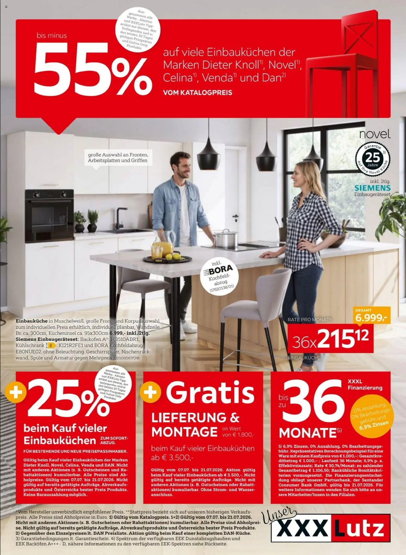 Vorschau der Angebote: XXXLutz XXXLutz - Küchen gültig ab 07.07.2026 - Wasser, Kühlschrank, Kochfeld