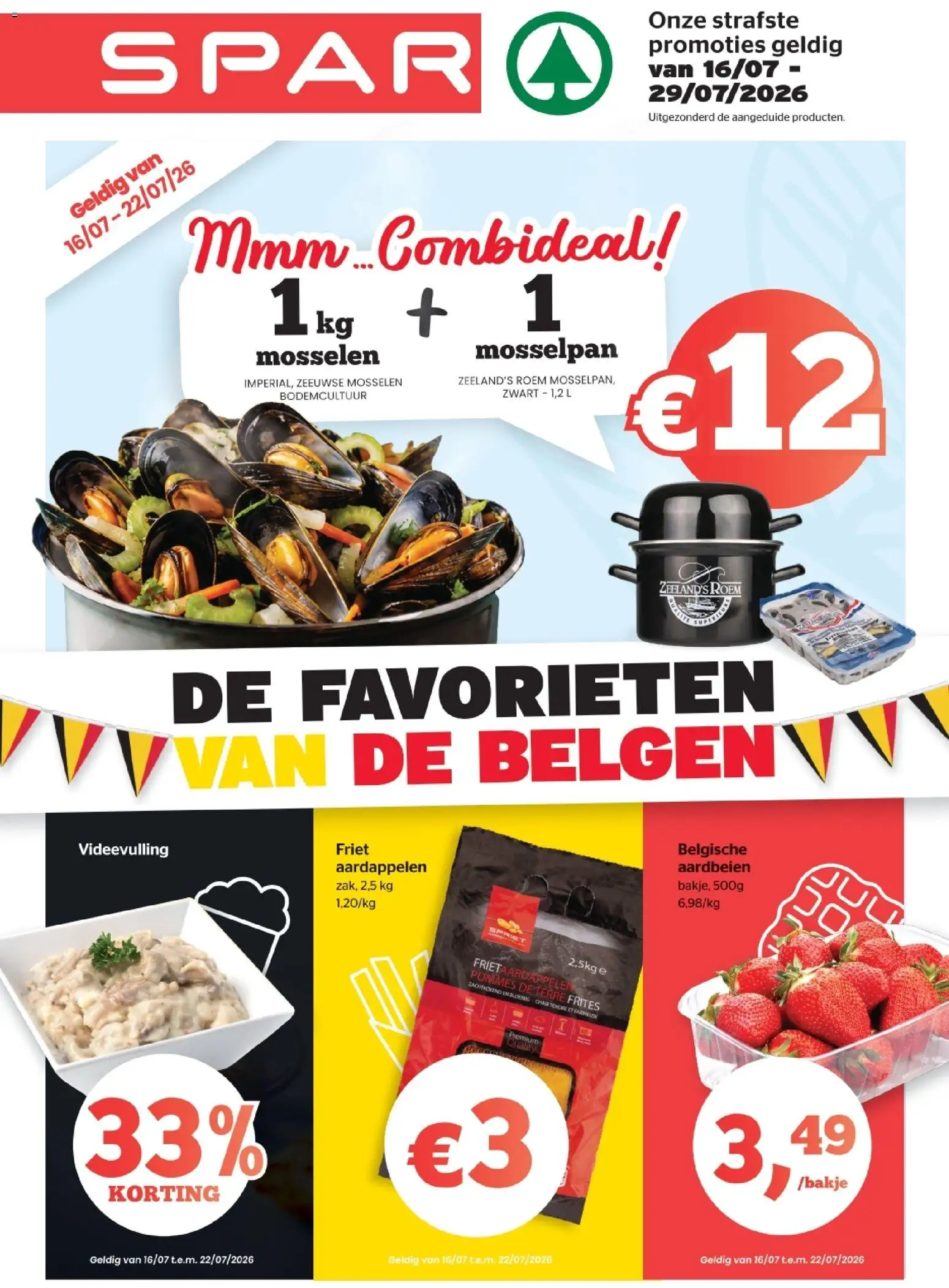 Voorbeeld van Spar Folder van winkel Spar geldig vanaf 16/07/2026 - Friet, Mosselen, Aardbeien, Aardappelen