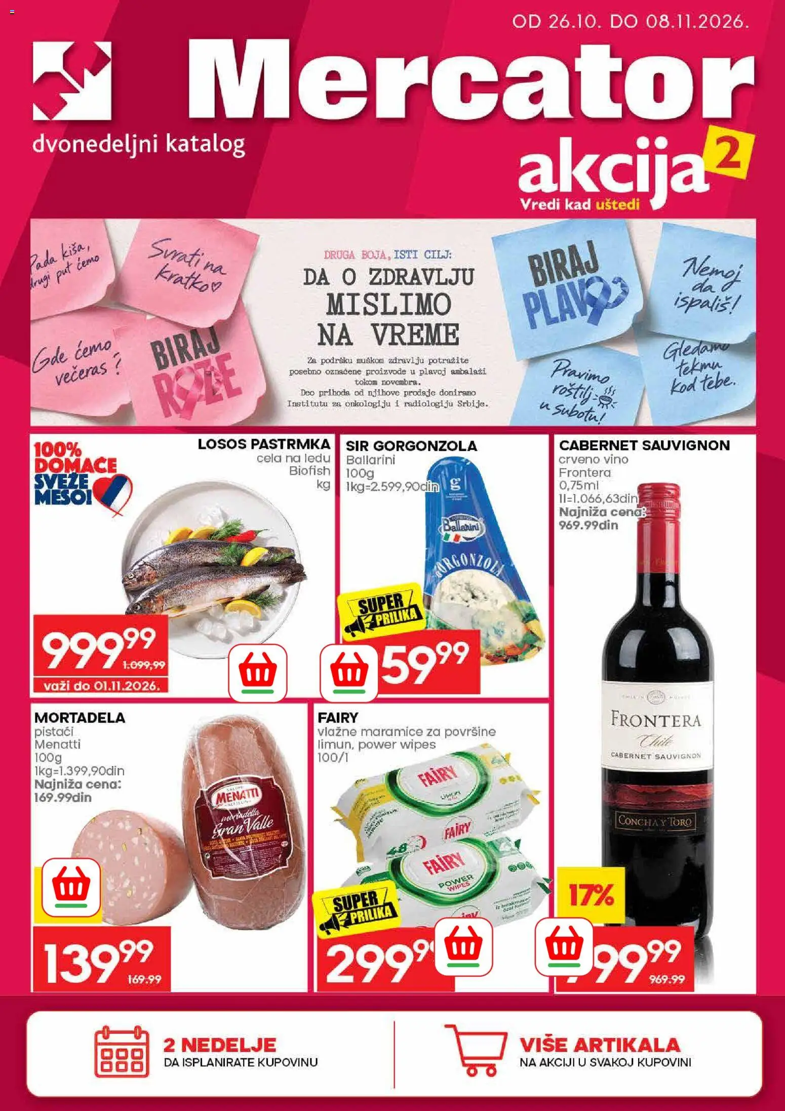 Pregled Mercator kataloga - važi od 26.10.2026 - Roštilj, Pastrmka, Vino, Pistaći, Sir, Crveno vino, Vlažne maramice, Maramice