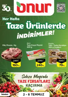 Onur Market Onur Market - Taze Ürünlerde İndirimler 02.07.2026 - Broşürünün önizlemesi
