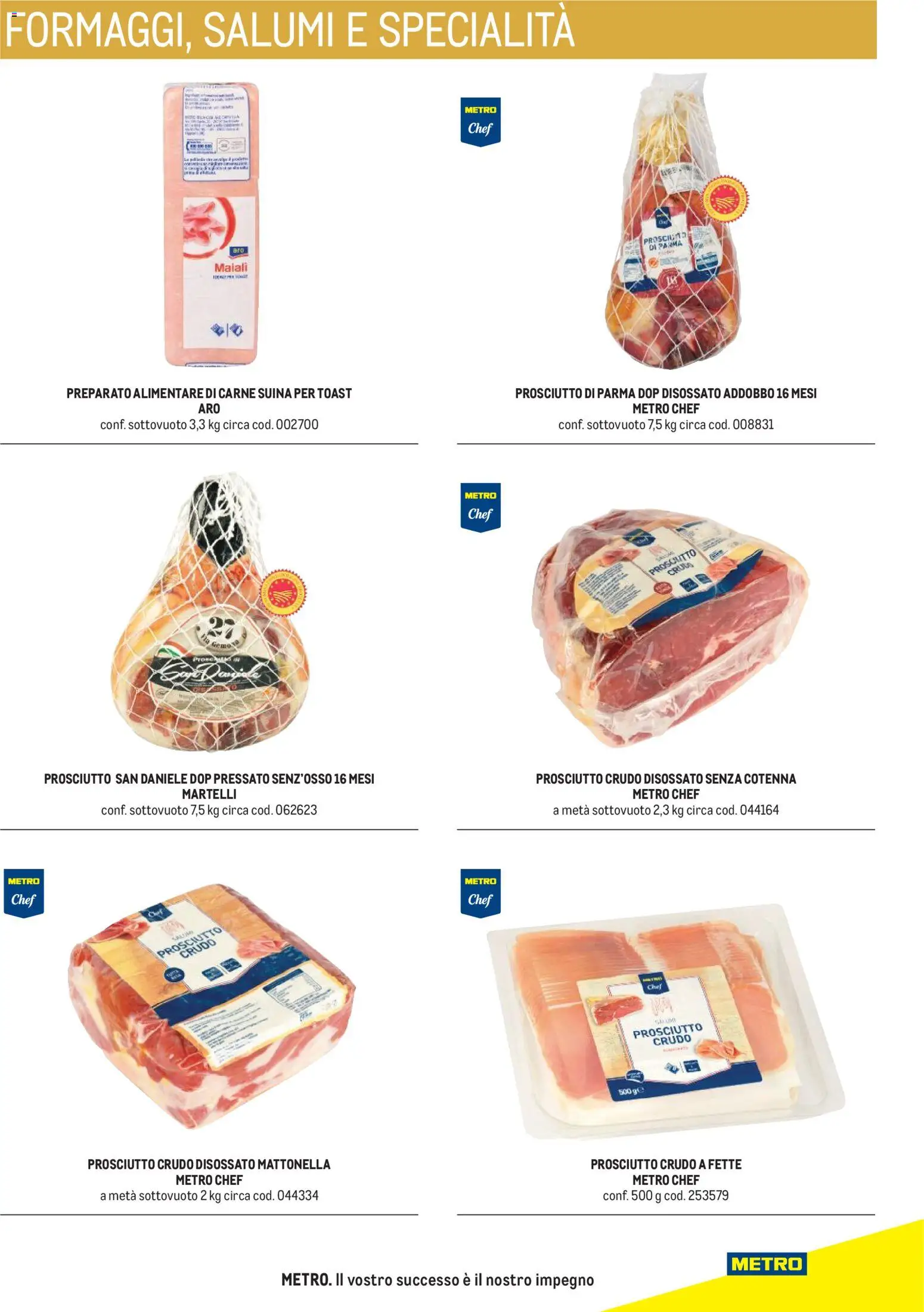 Anteprima dell'opuscolo Metro volantino Hotel dal negozio Metro valido da 31/08/2026 - Carne, Prosciutto Crudo, Prosciutto, Prosciutto di Parma, Specialità