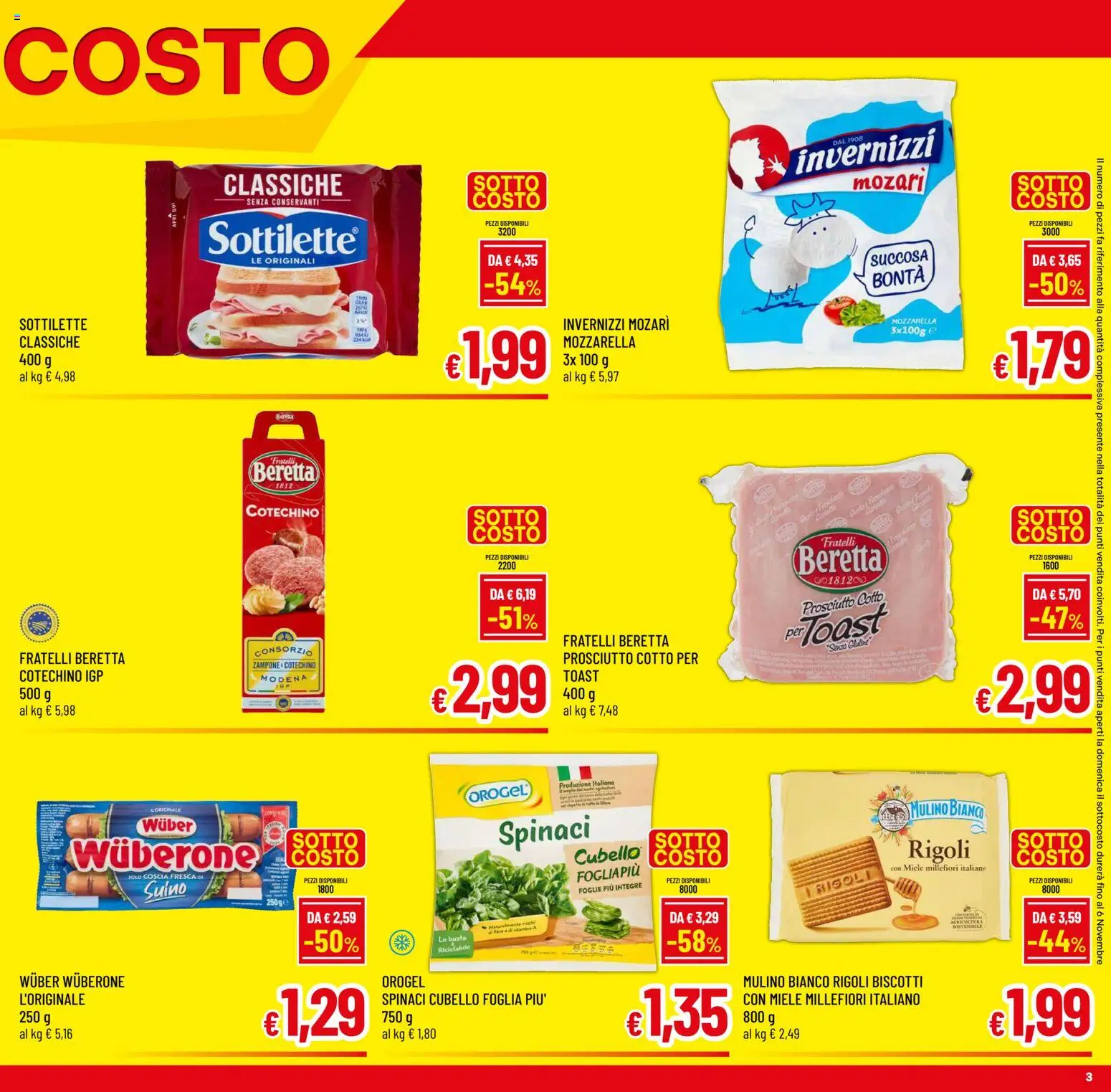 Anteprima dell'opuscolo A&O volantino dal negozio A&O valido da 28/10/2026 - Biscotti, Miele, Mozzarella, Prosciutto, Prosciutto Cotto, Cotechino, Spinaci, Suino