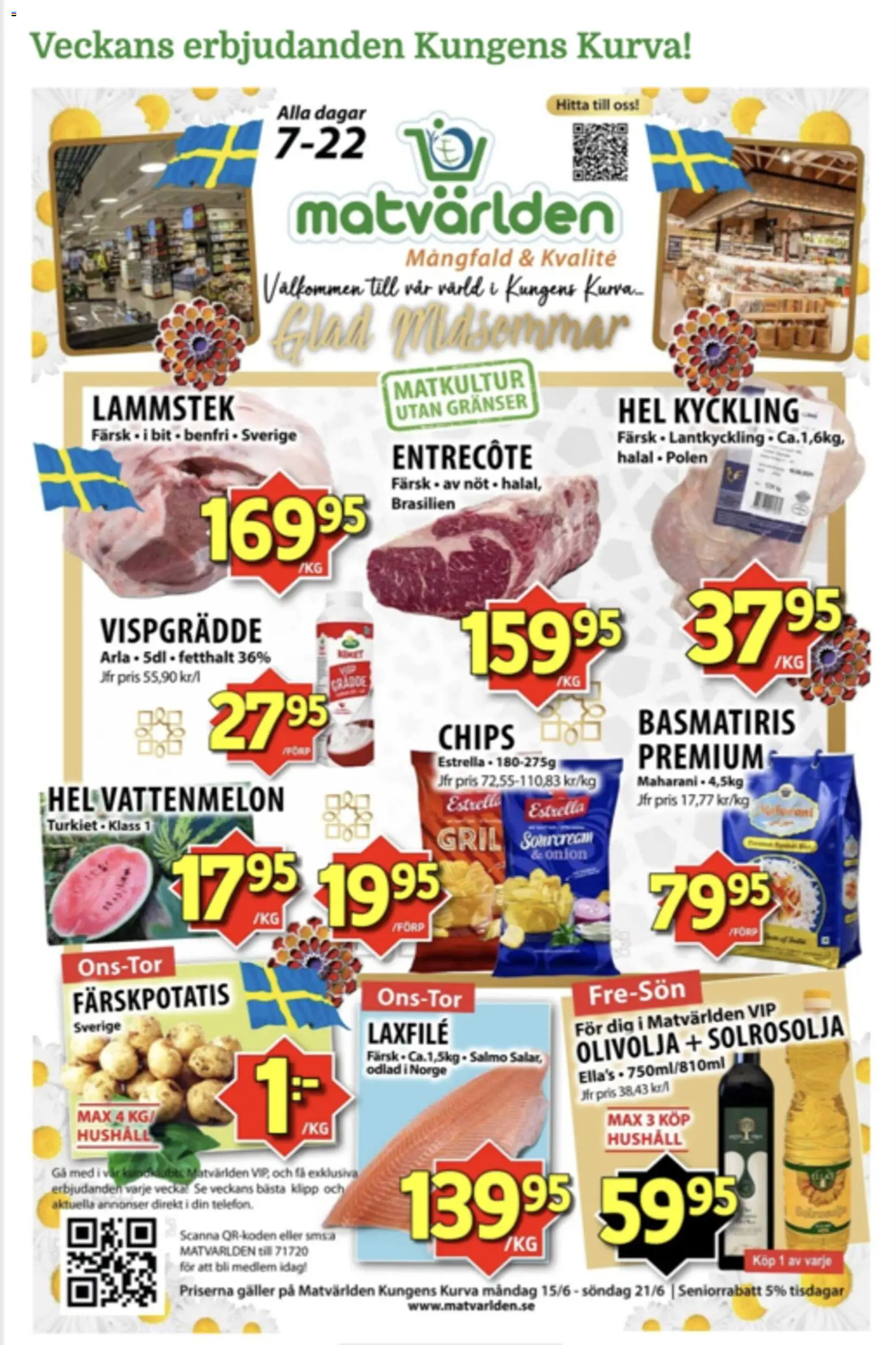 Förhandsgranska reklamblad Matvärlden erbjudanden från butik Matvärlden gäller från 15/06/2026