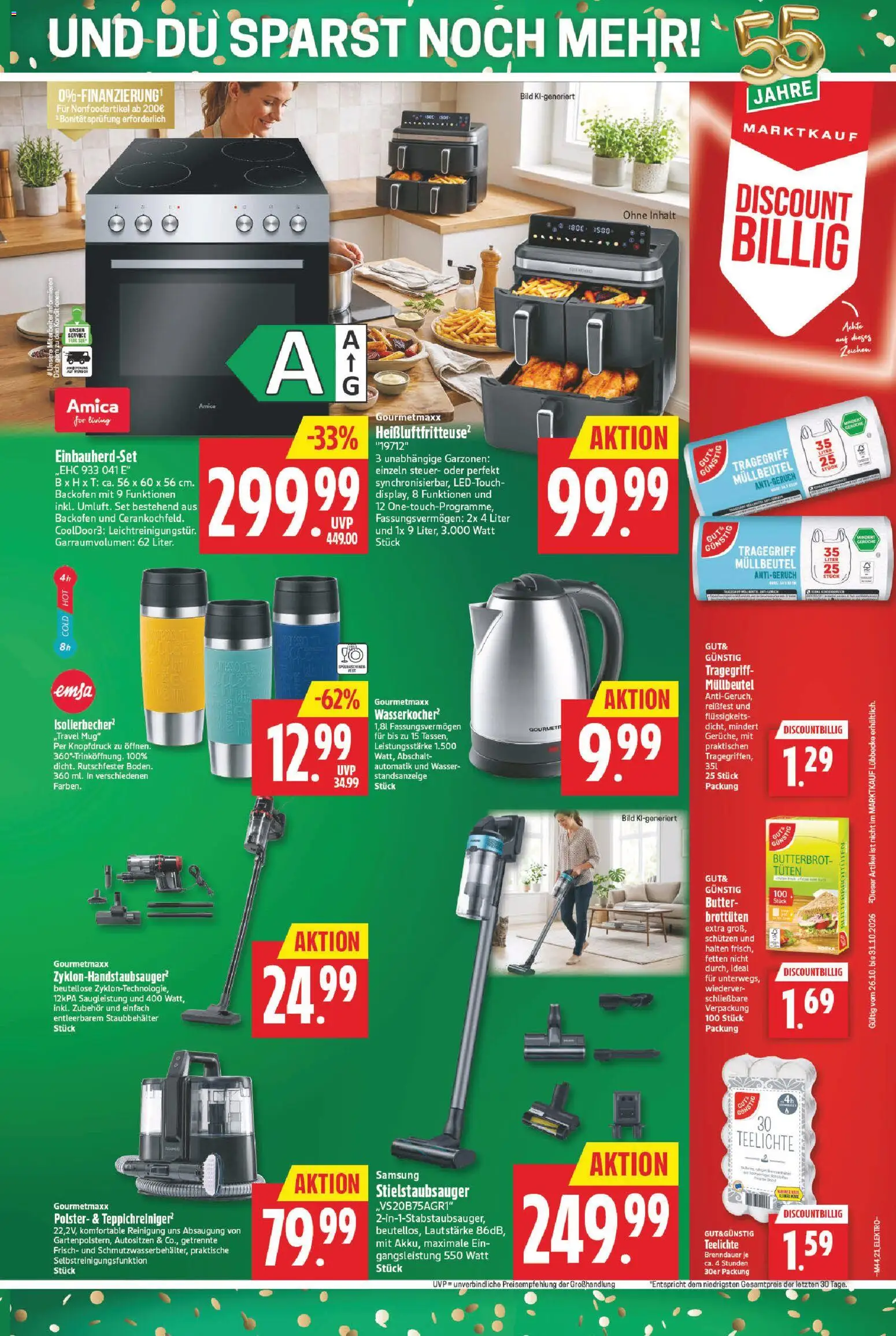 Vorschau von dem Prospekt des Geschäftes Marktkauf, gültig ab dem 26.10.2026 - Samsung, Butter, Wasser, Backofen